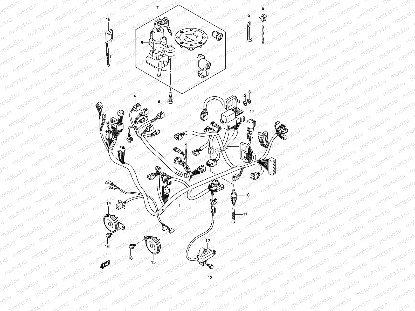 35A - WIRING HARNESS (GSX1400K4/UK4)