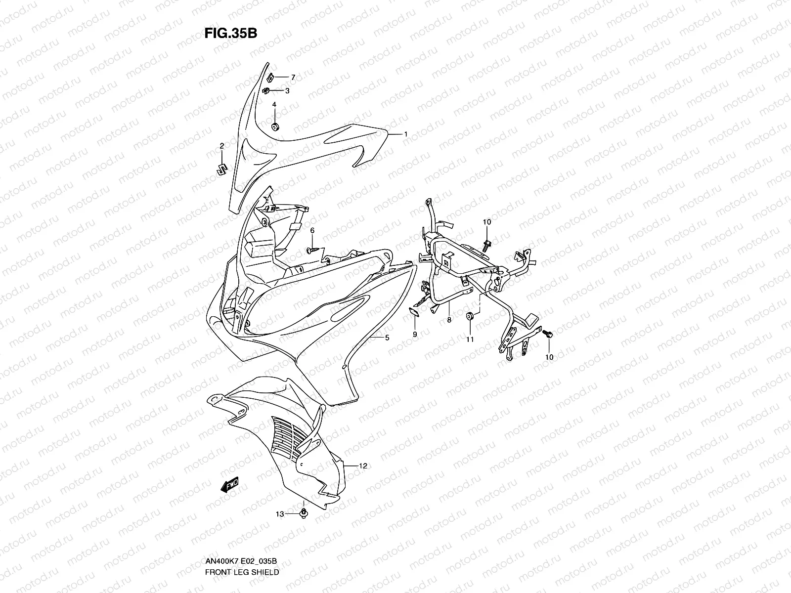35B - FRONT LEG SHIELD (MODEL L0)