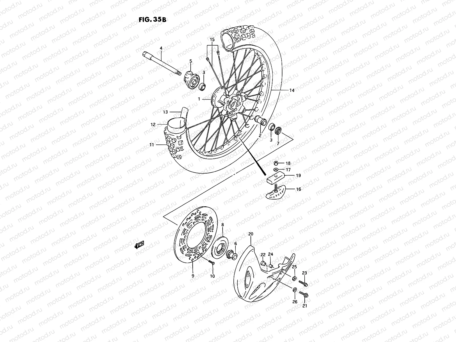 35B - FRONT WHEEL (MODEL N/P/R/S)
