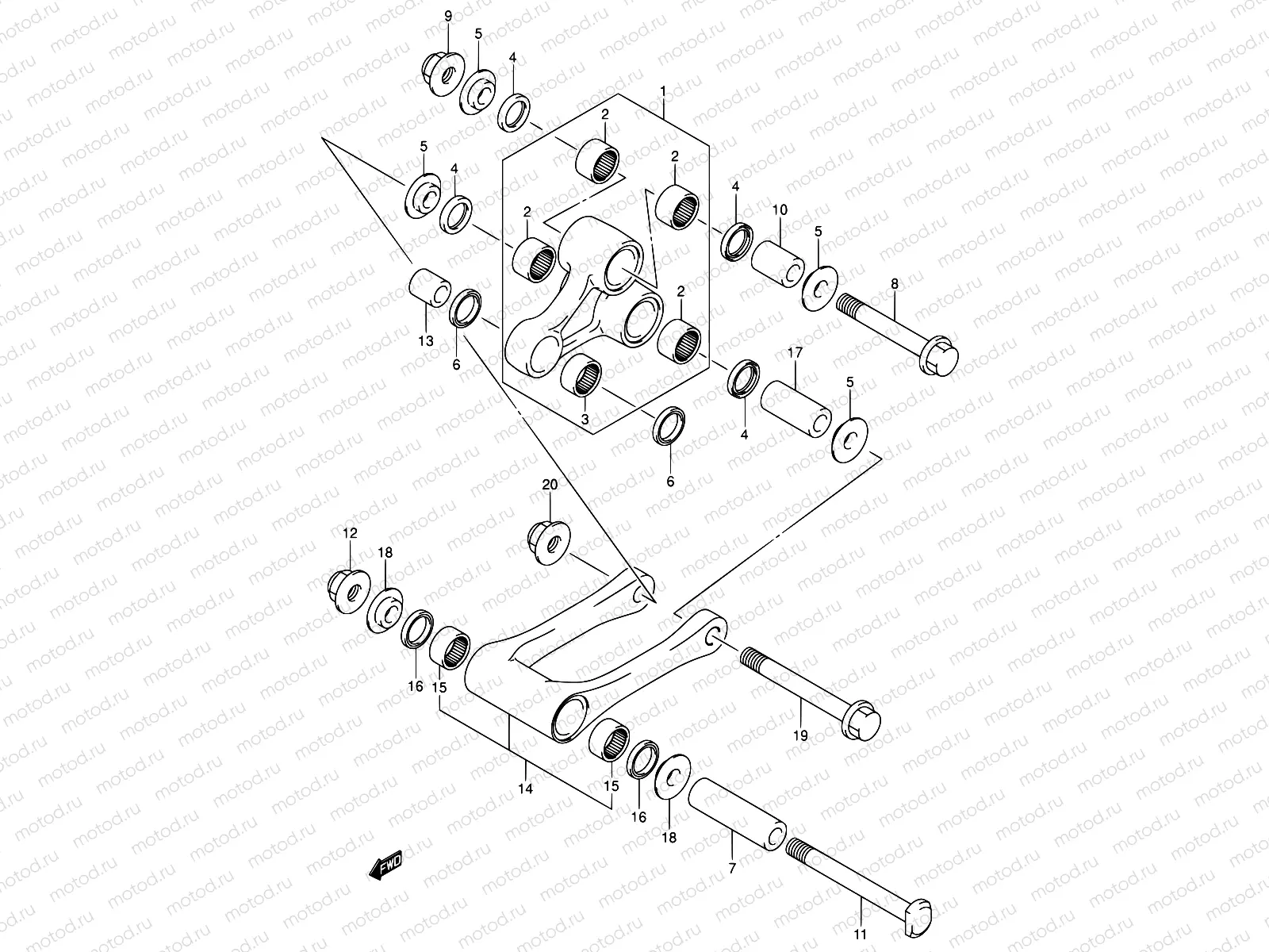 35B - REAR CUSHION LEVER (MODEL K4/K5/K6)