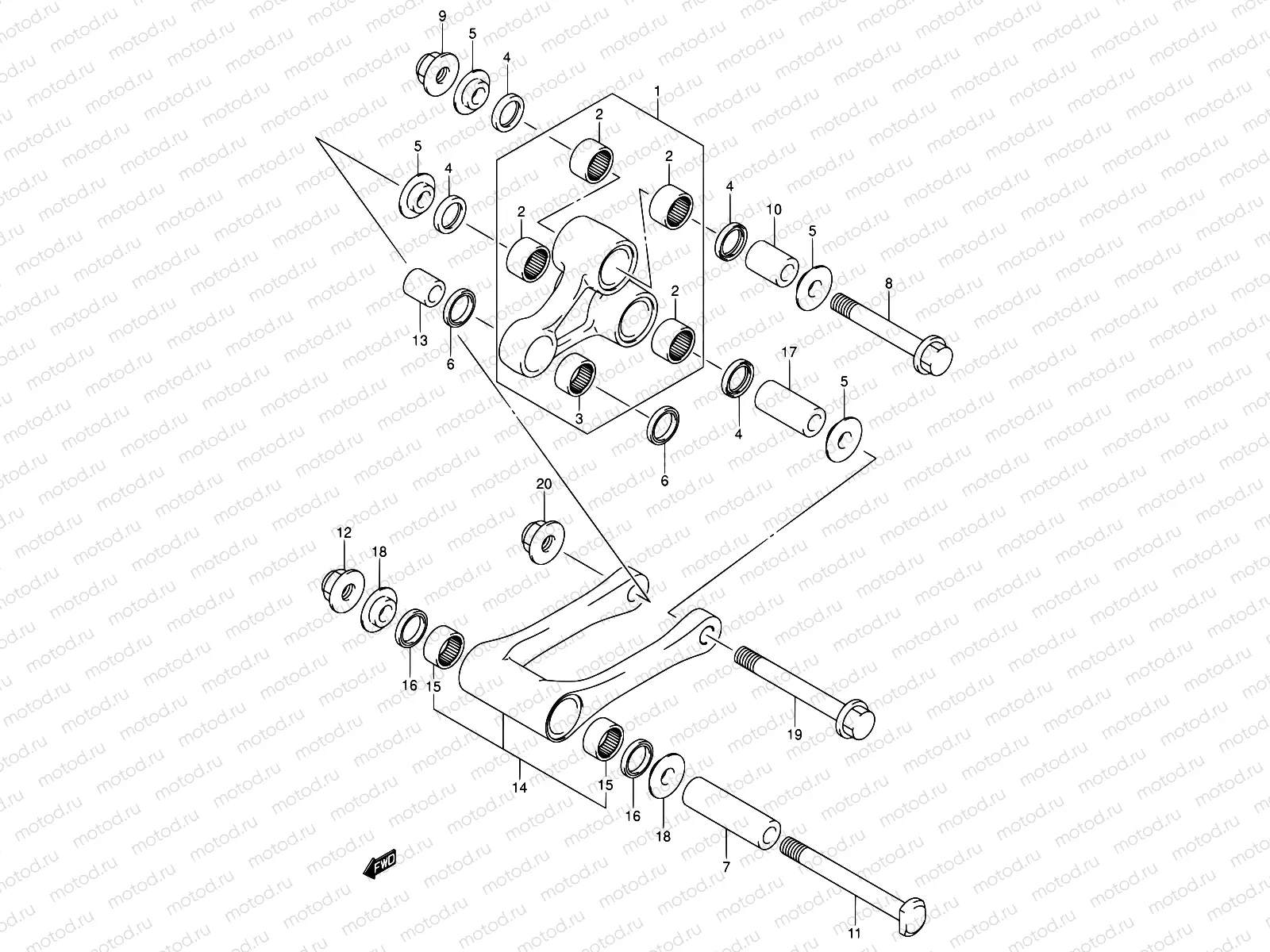 35B - REAR CUSHION LEVER (MODEL K4/K5/K6)