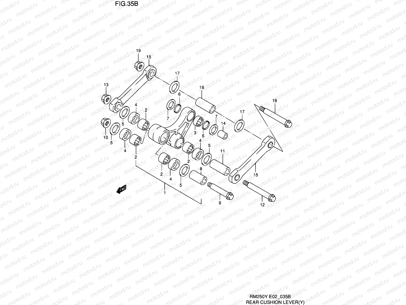 35B - REAR CUSHION LEVER (MODEL Y)