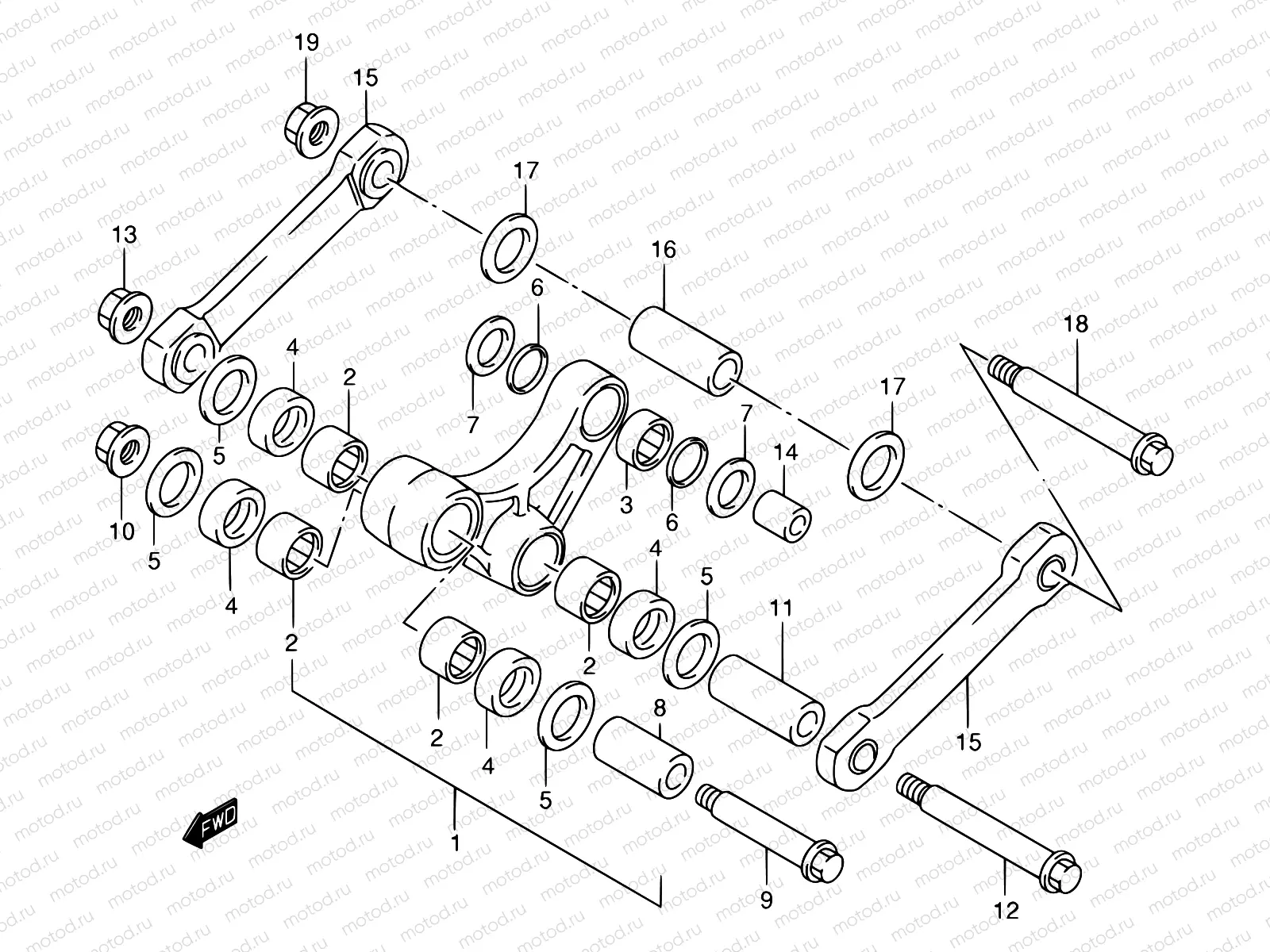 35B - REAR CUSHION LEVER (MODEL Y)