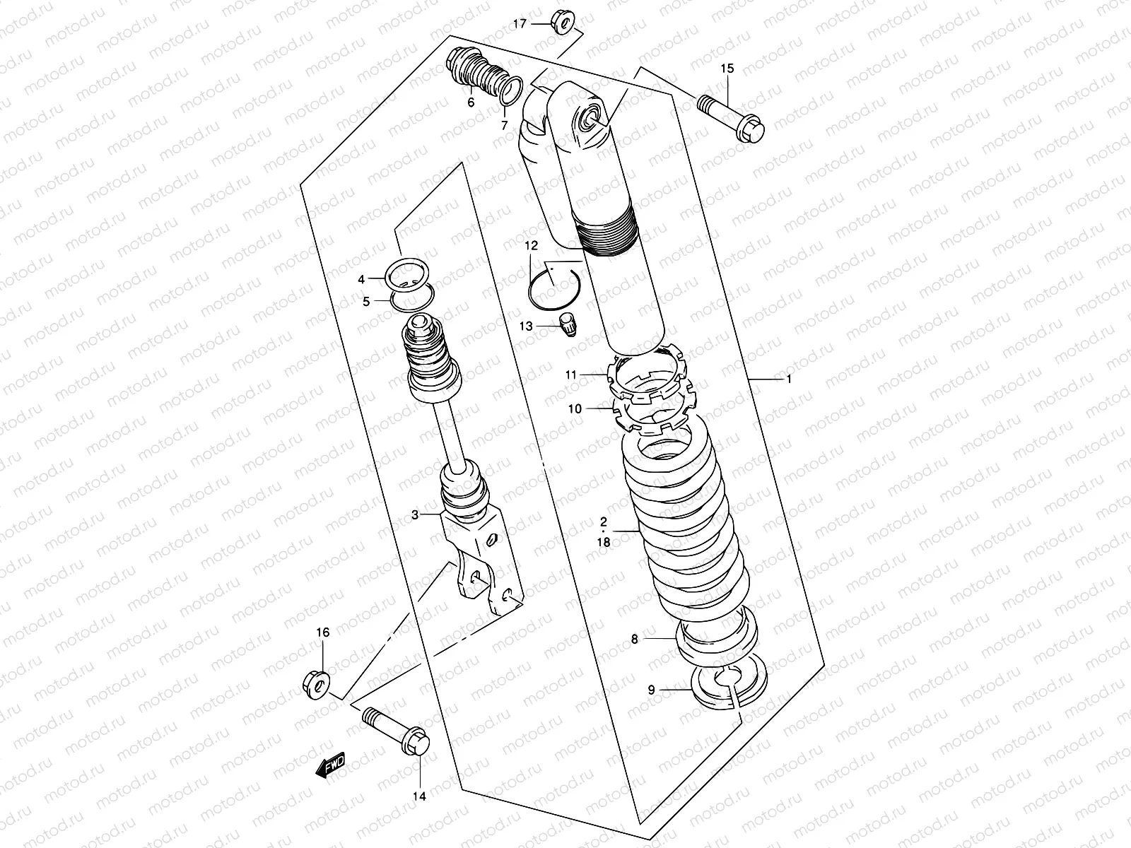 35B - REAR SHOCK ABSORBER (MODEL K5/K6)