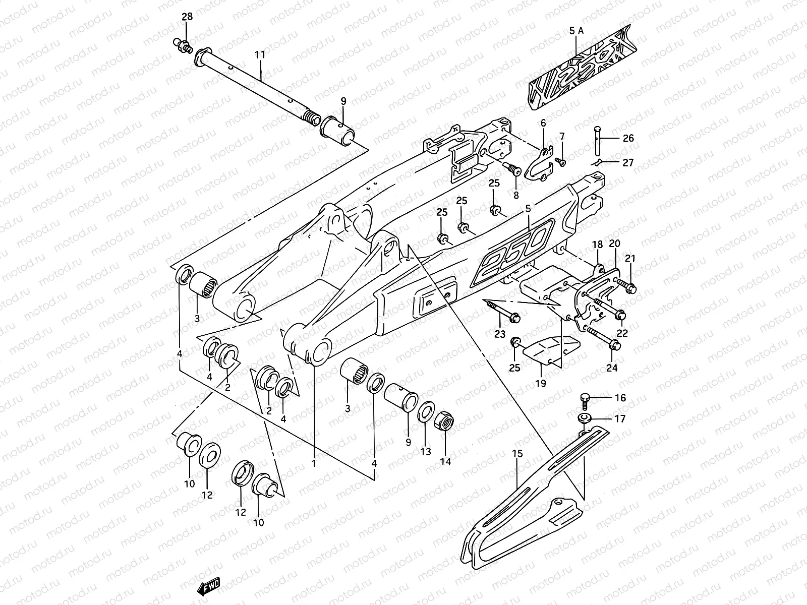 35B - REAR SWINGING ARM (MODEL P/R)