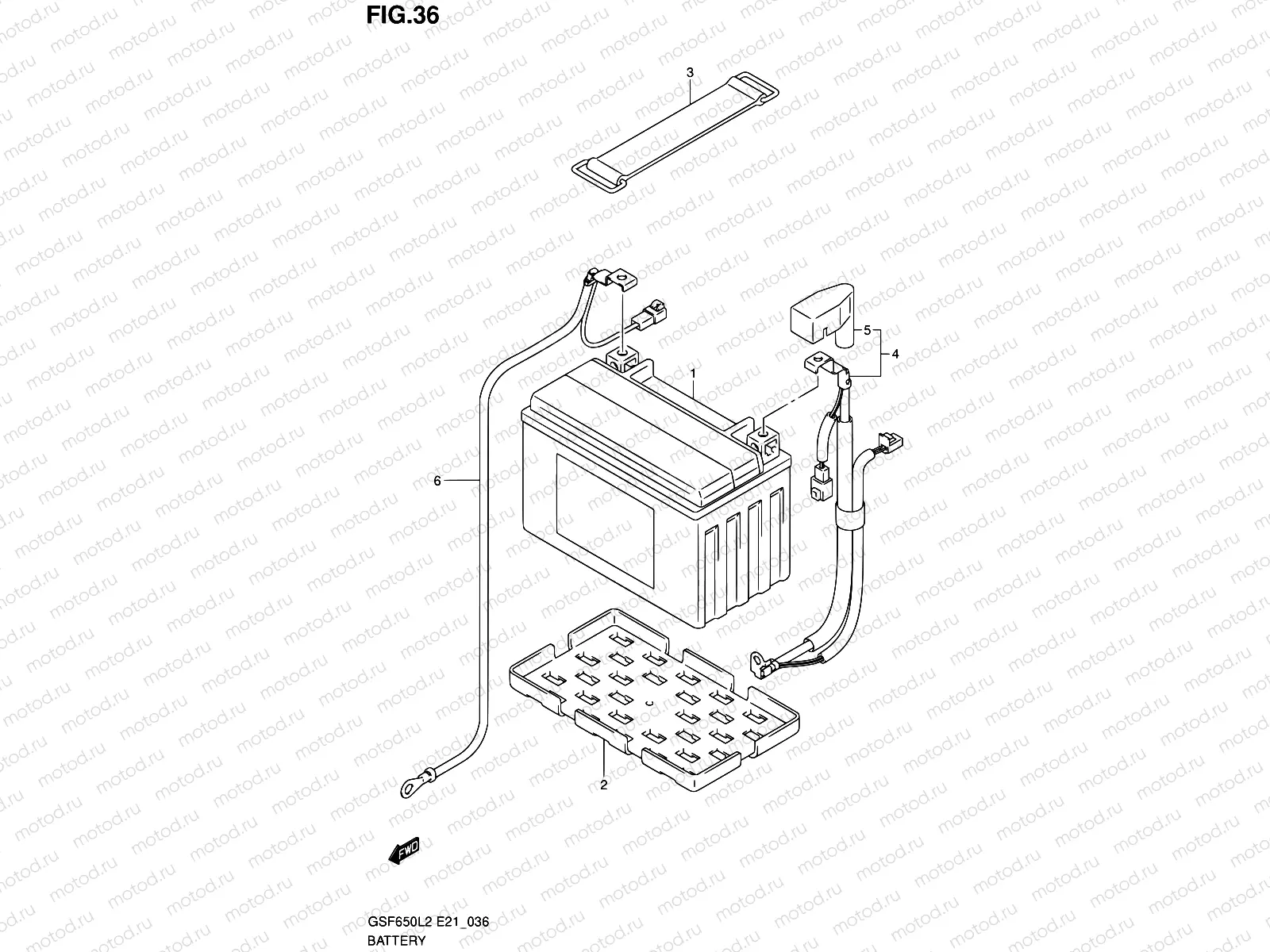 36 - BATTERY (GSF650AL2 E21)