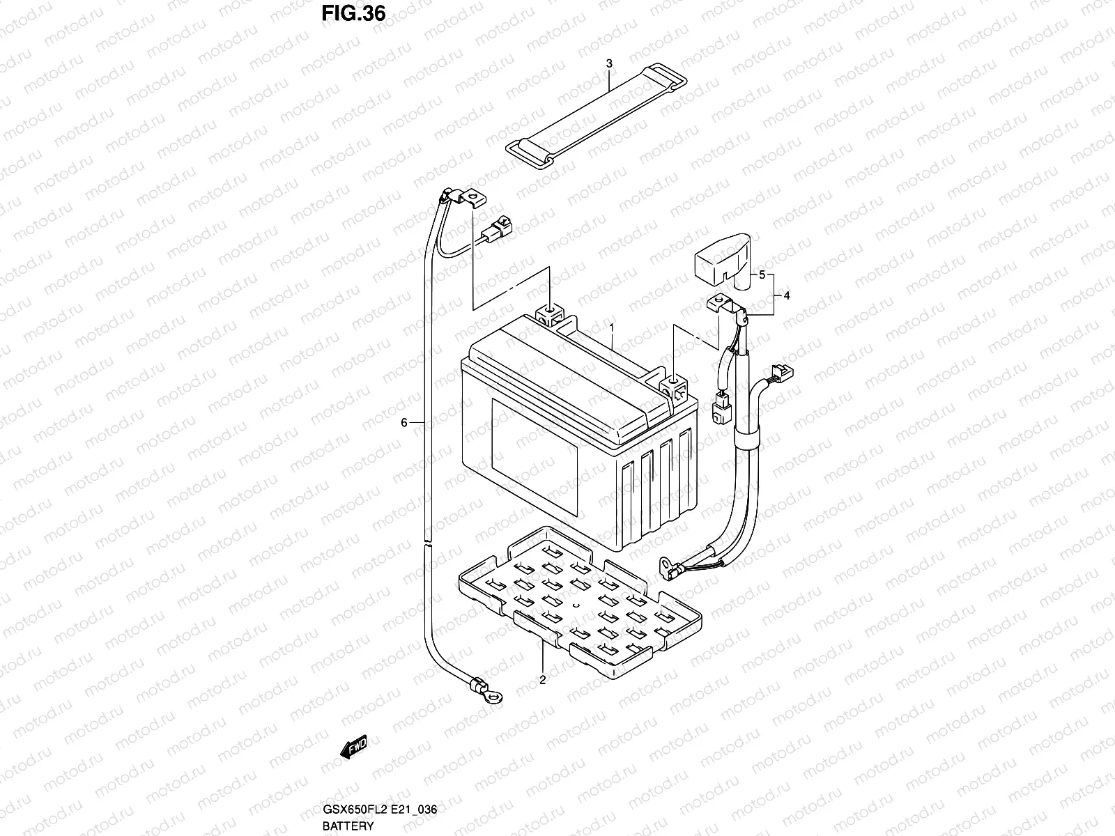 36 - BATTERY (GSX650FAL2 E21)
