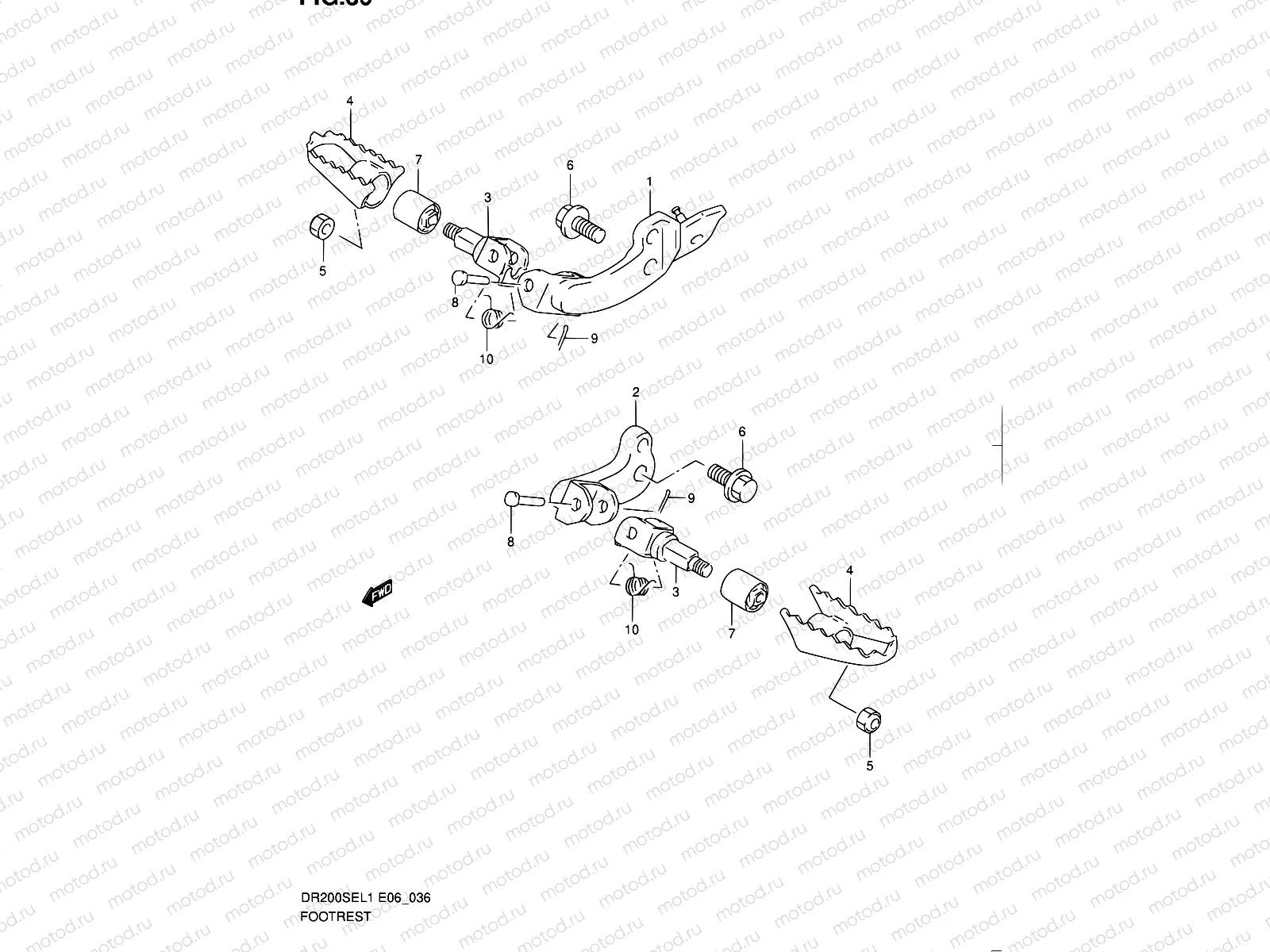 36 - FOOTREST (DR200SEL1 E24)