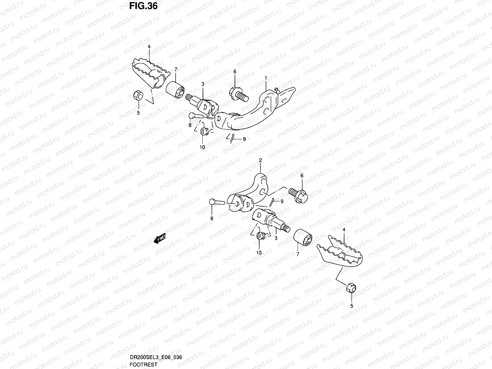 36 - FOOTREST (DR200SEL3 E24)