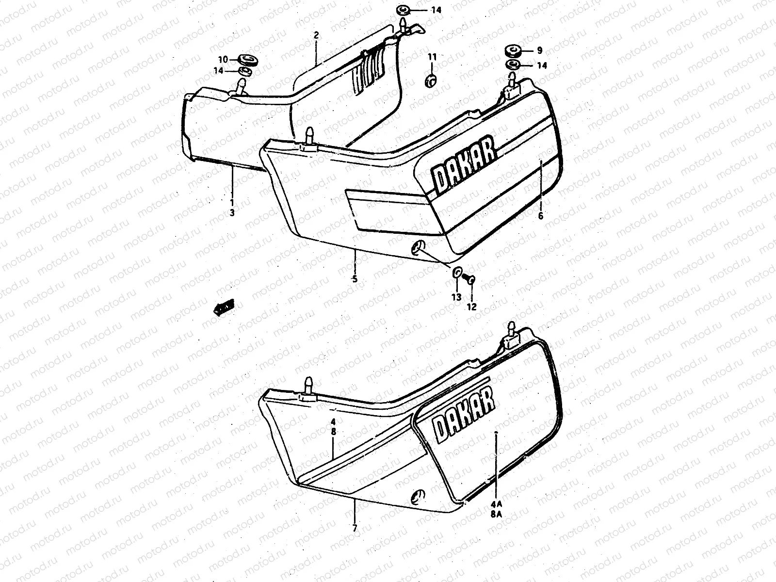 36 - FRAME COVER (DR500RG/RH)