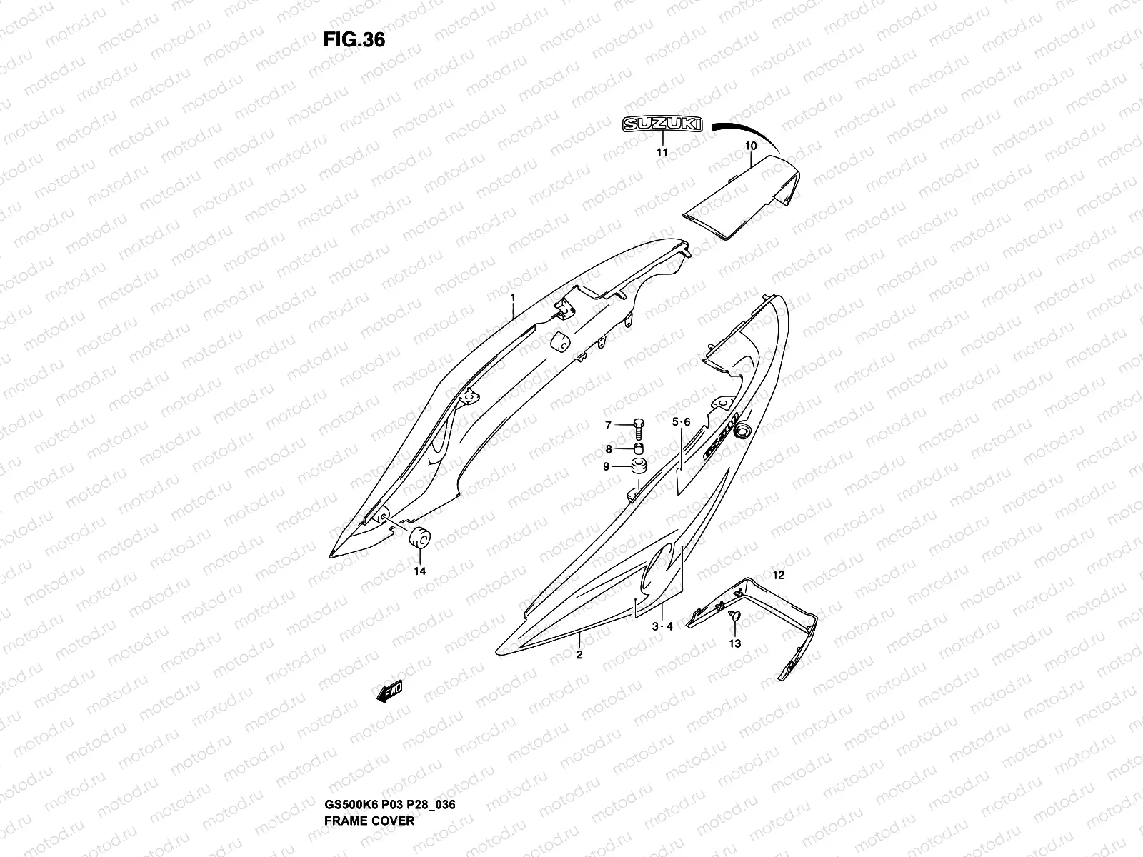 36 - FRAME COVER (MODEL K3)