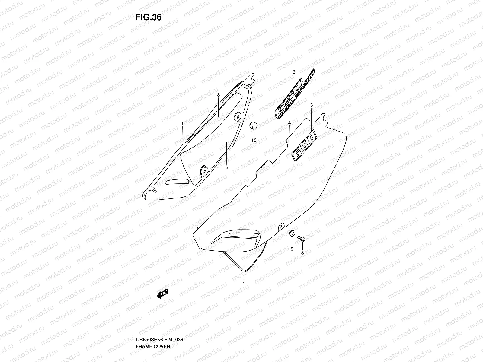 36 - FRAME COVER (MODEL K6/K7)