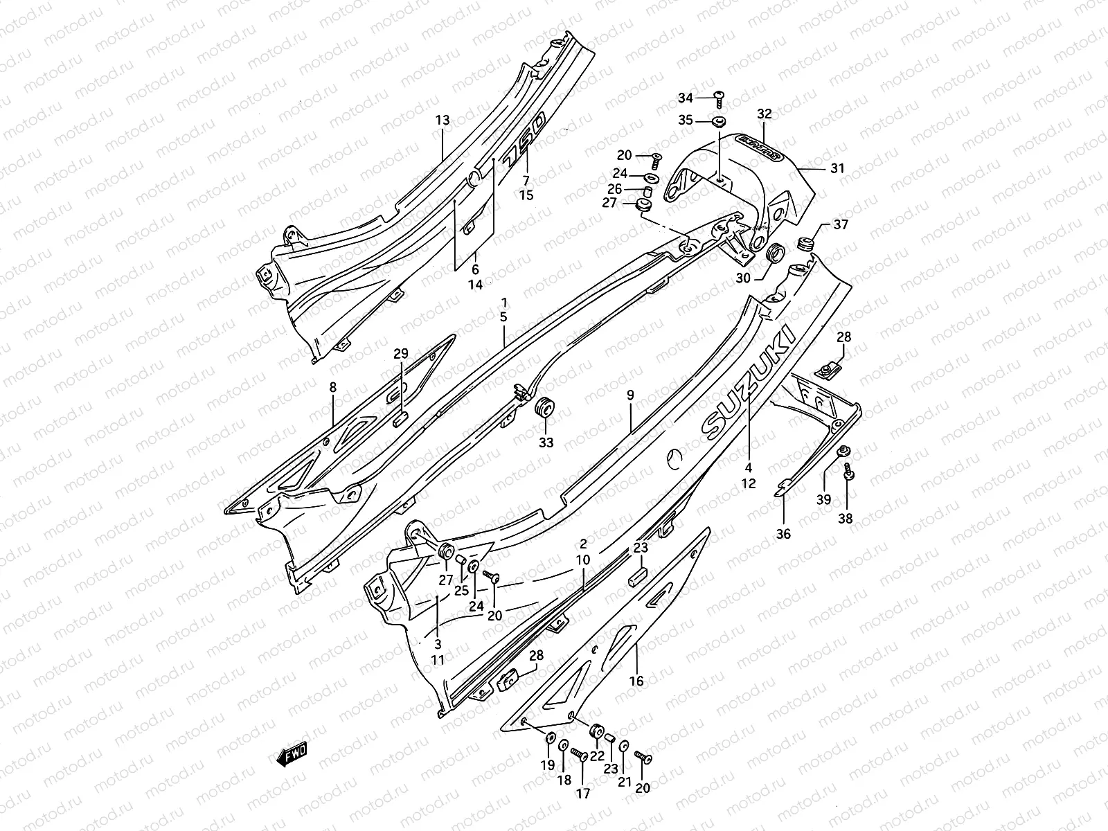 36 - FRAME COVER (MODEL K/L)
