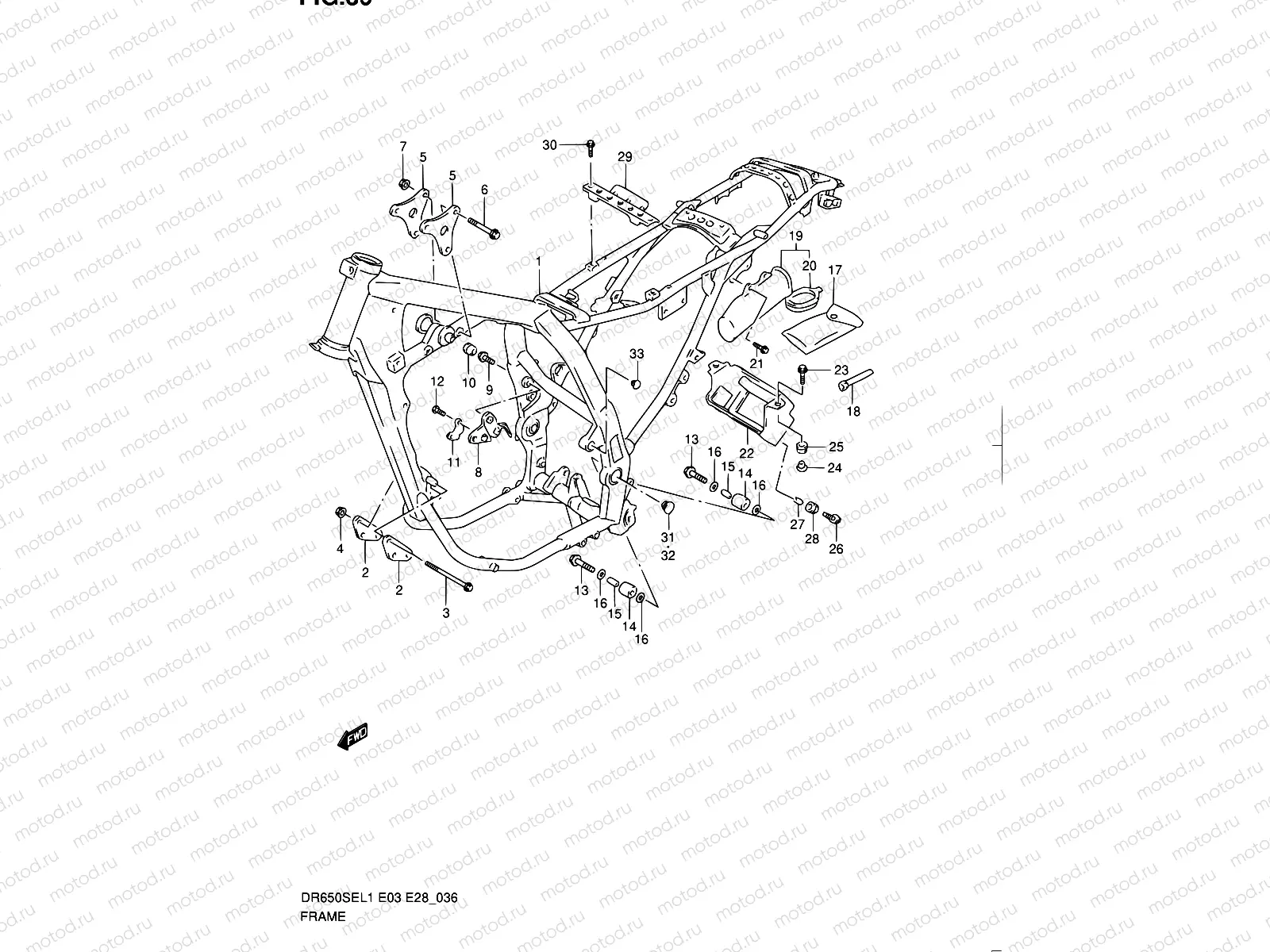 36 - FRAME (DR650SEL1 E03)