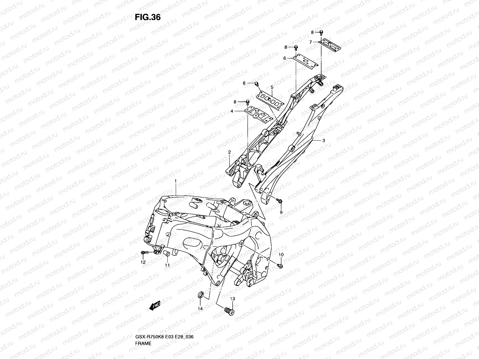 36 - FRAME (MODEL K8/K9)