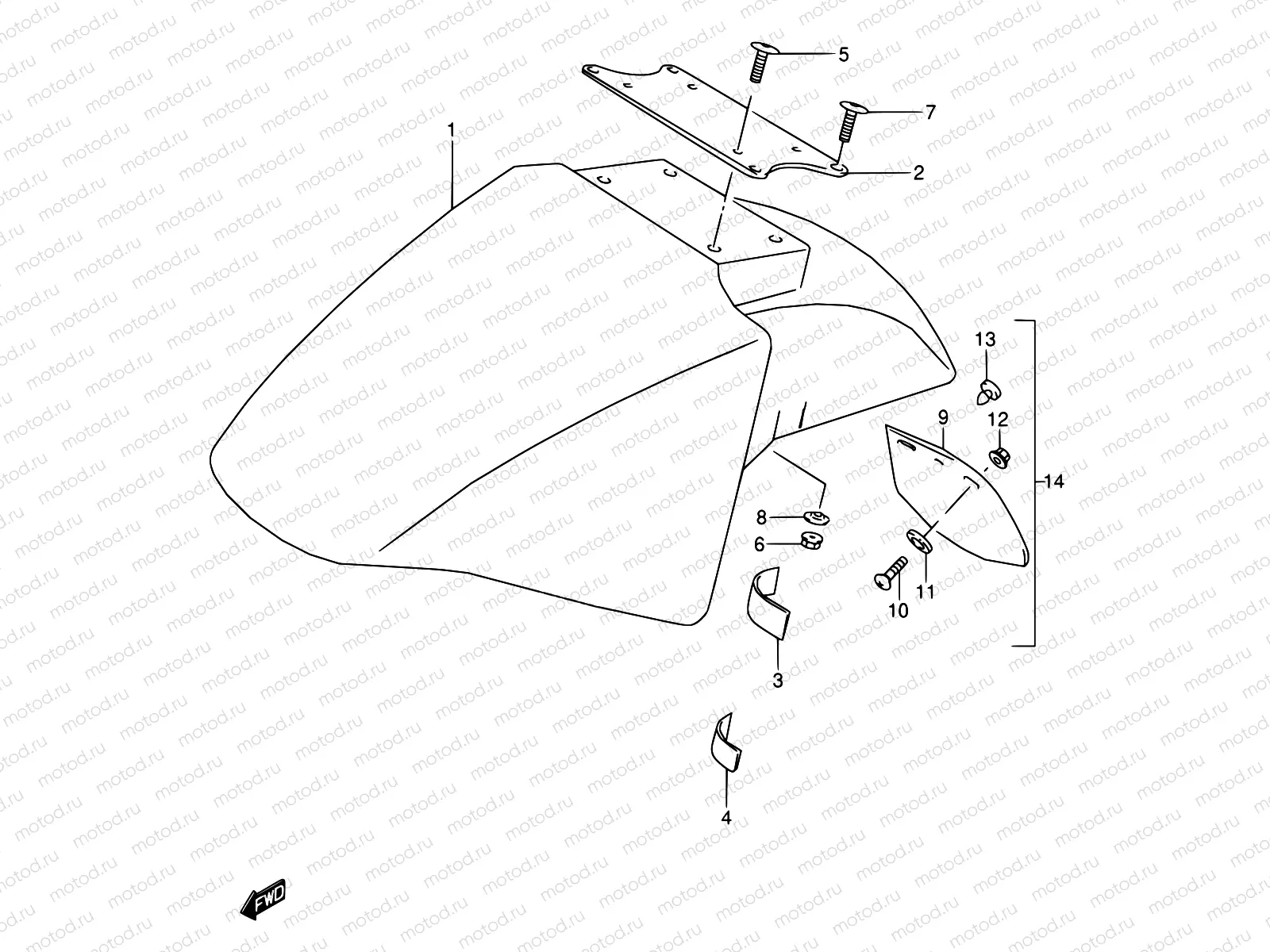 36 - FRONT FENDER (MODEL J/K/L/M/N/P/R)