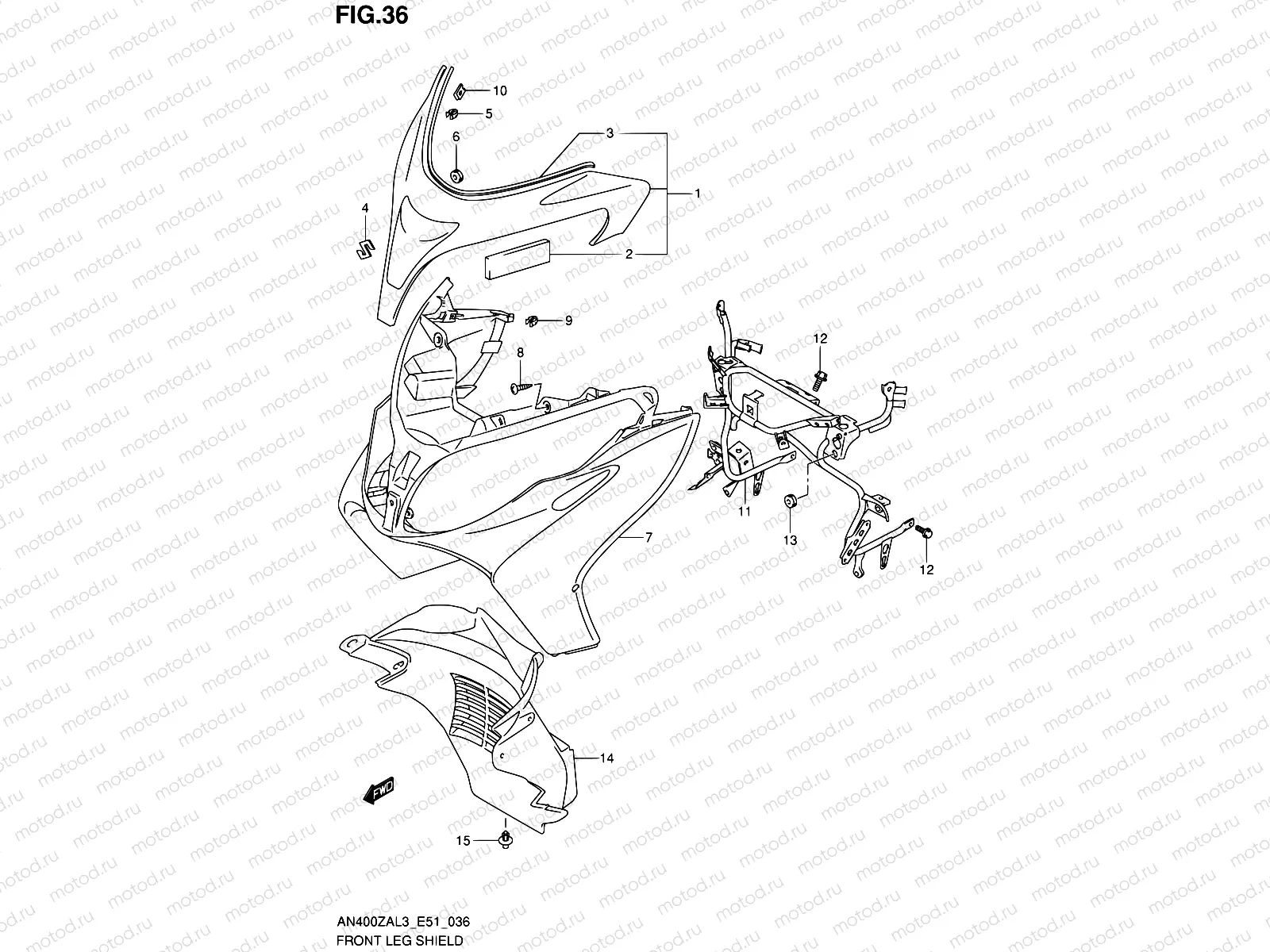 36 - FRONT LEG SHIELD