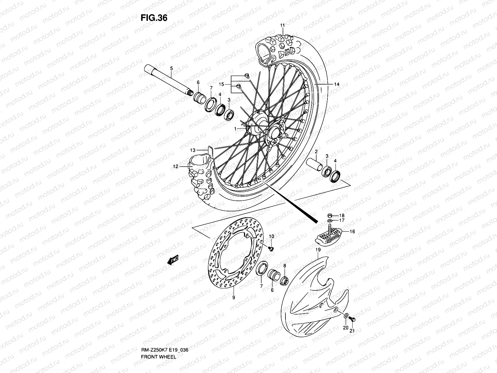 36 - FRONT WHEEL (MODEL K7)