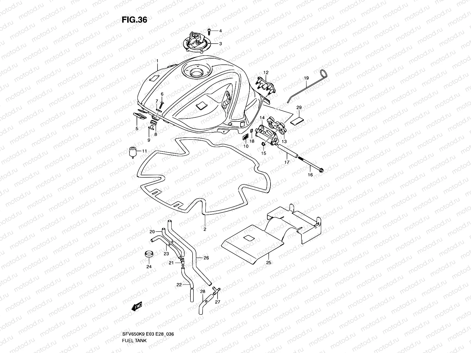 36 - FUEL TANK (MODEL K9)