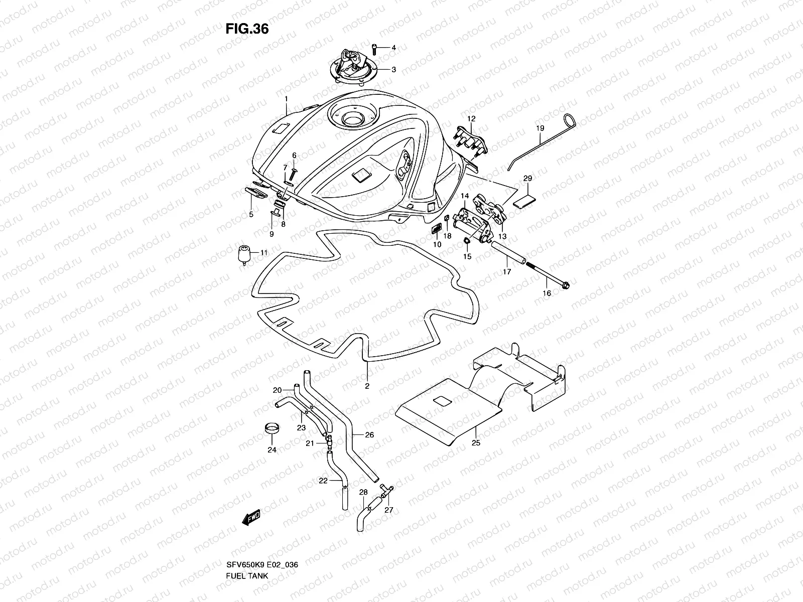 36 - FUEL TANK (MODEL K9)