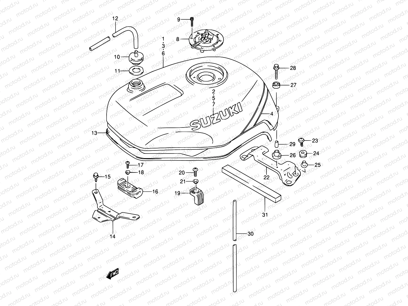 36 - FUEL TANK (MODEL P/R)
