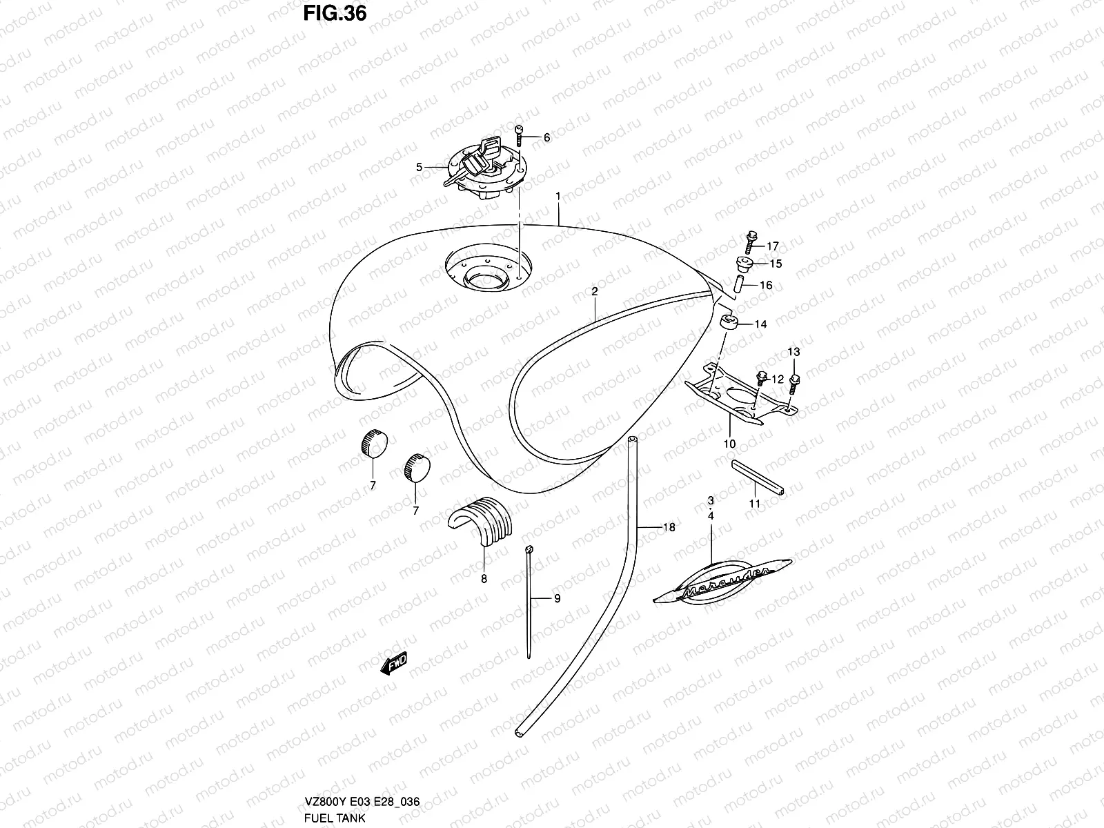 36 - FUEL TANK (MODEL V)