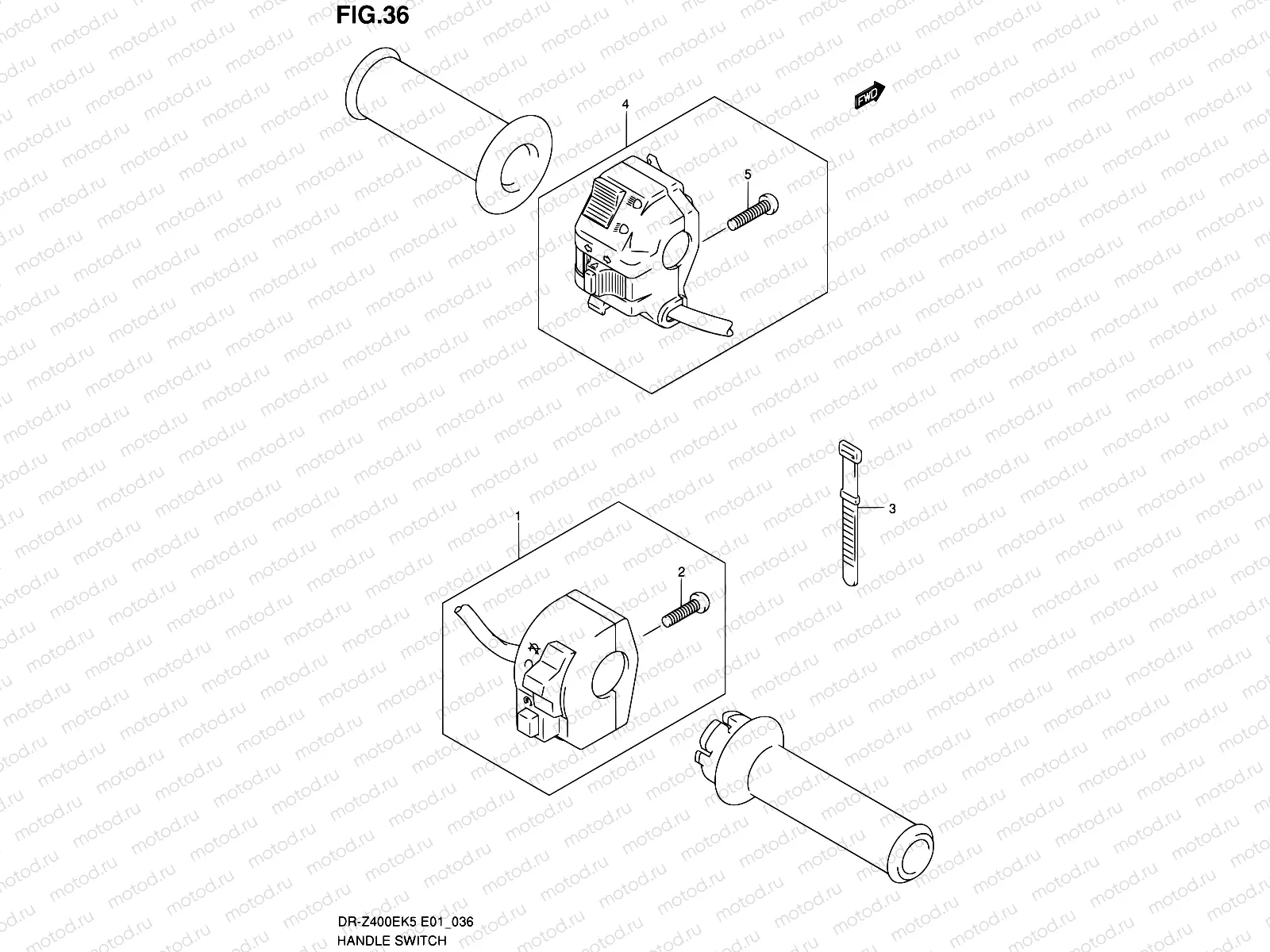 36 - HANDLE SWITCH (DR-Z400EK5/K6/K7/K9 E24)