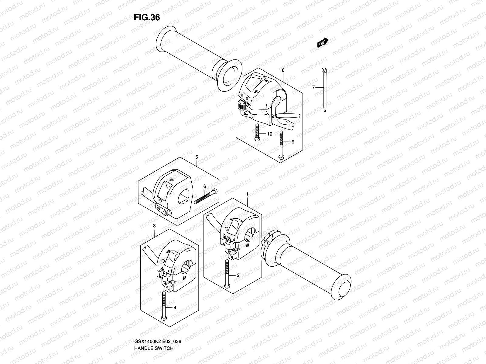36 - HANDLE SWITCH (MODEL K2/K3)