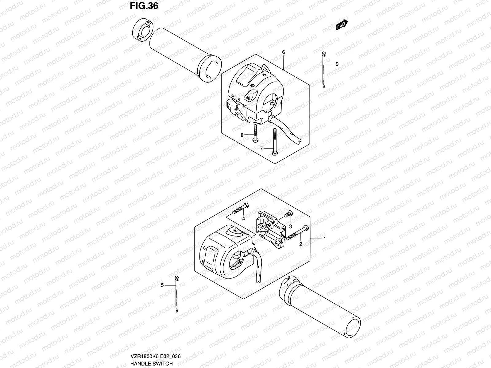 36 - HANDLE SWITCH (SEE NOTE)