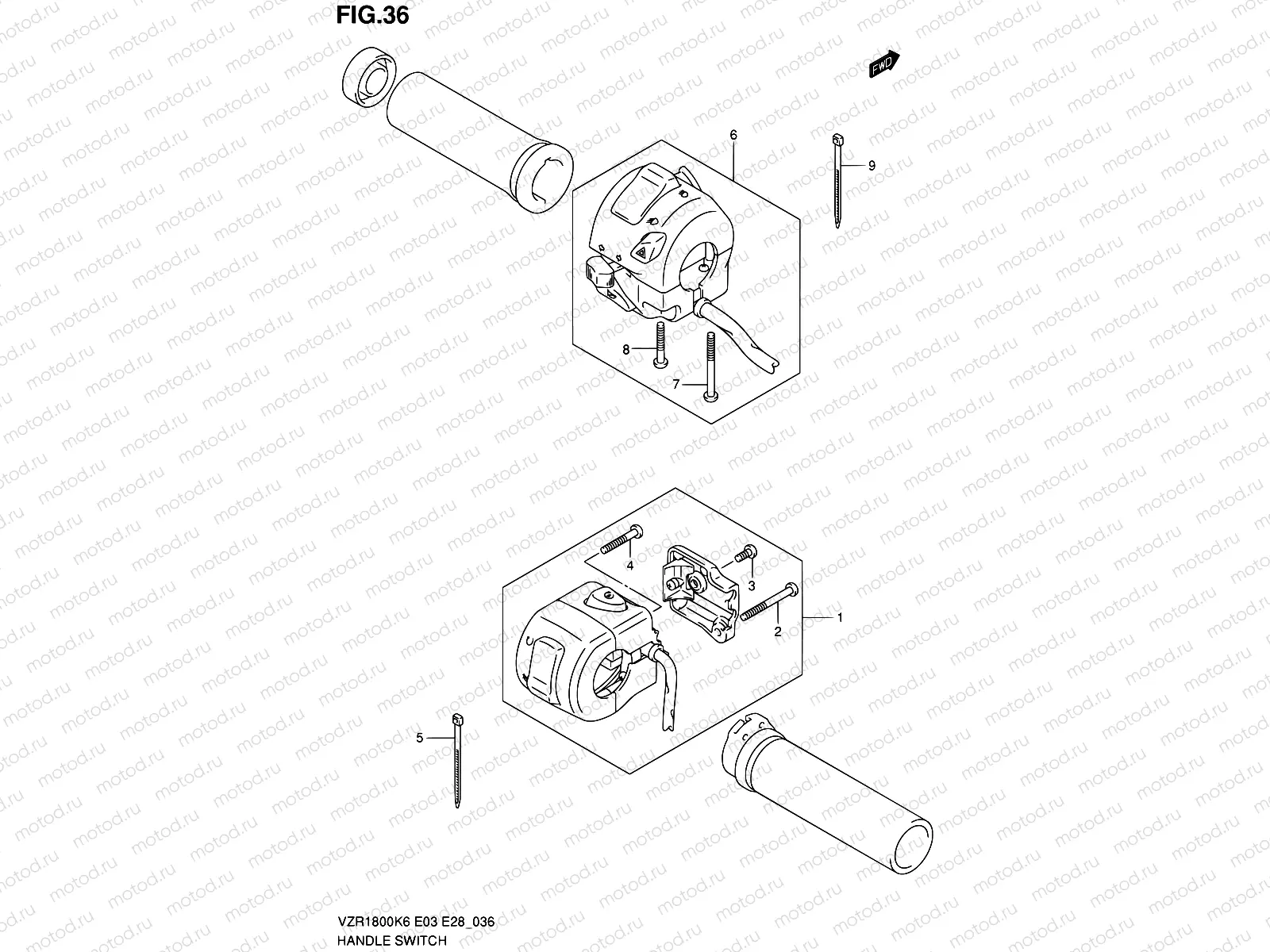 36 - HANDLE SWITCH (VZR1800K6/K7/K8/K9/L0,VZR1800ZK7/ZK8)
