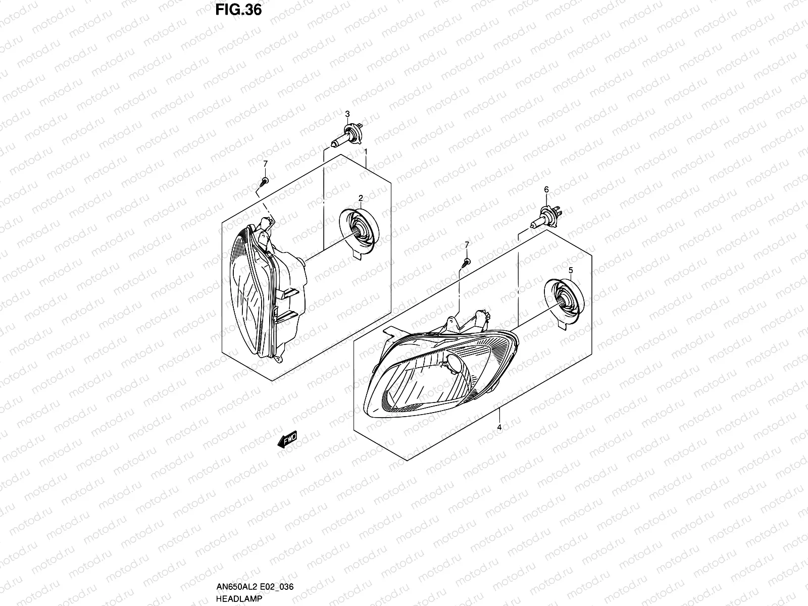 36 - HEADLAMP (AN650AL2 E24)