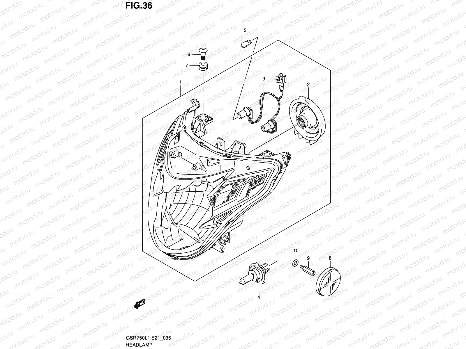 36 - HEADLAMP (GSR750L1 E24)