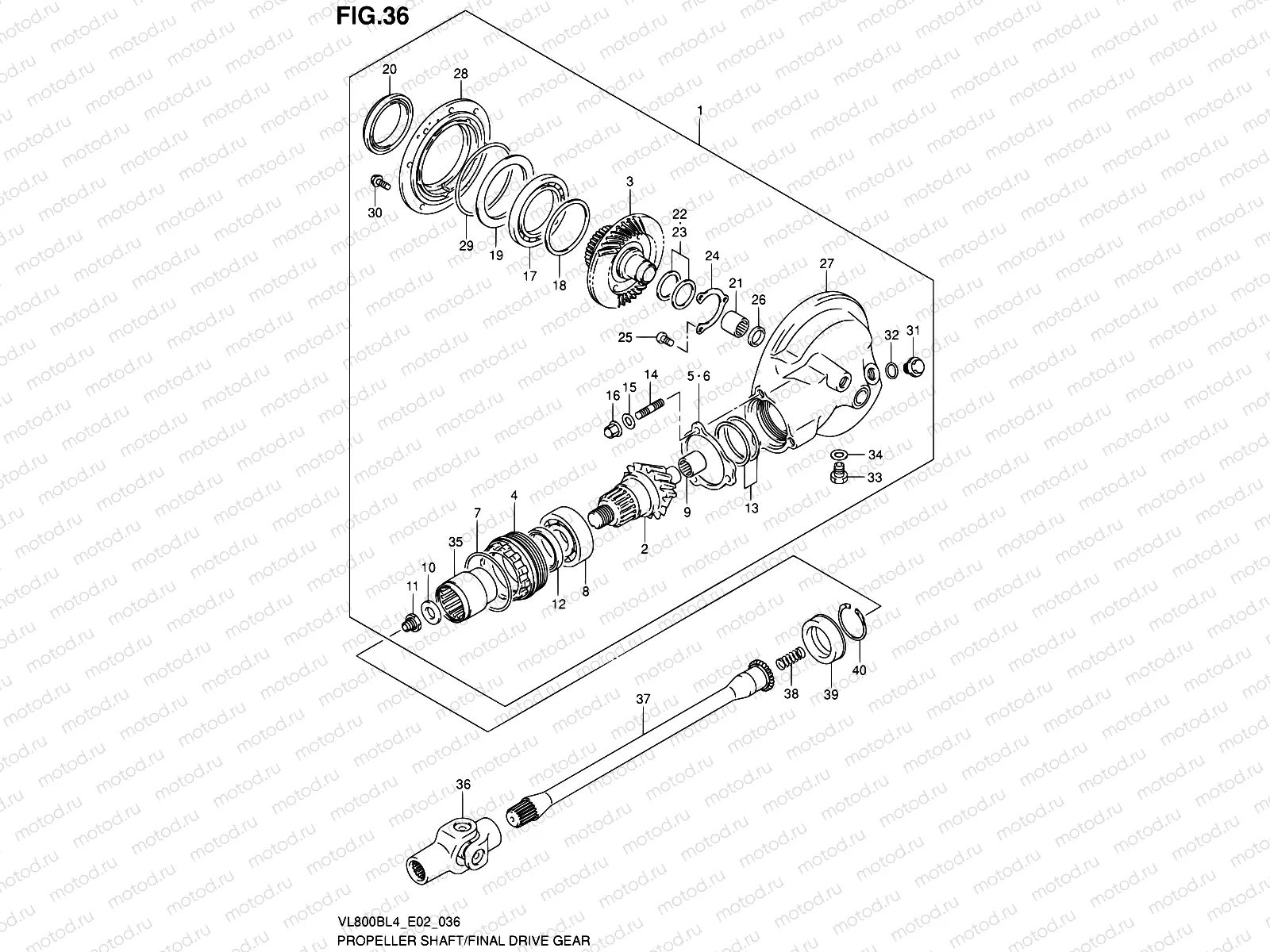 36 - PROPELLER SHAFT/FINAL DRIVE GEAR