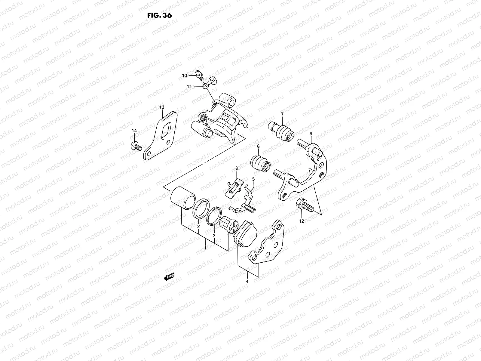 36 - REAR CALIPERS (MODEL L/M/N/P/R/S)