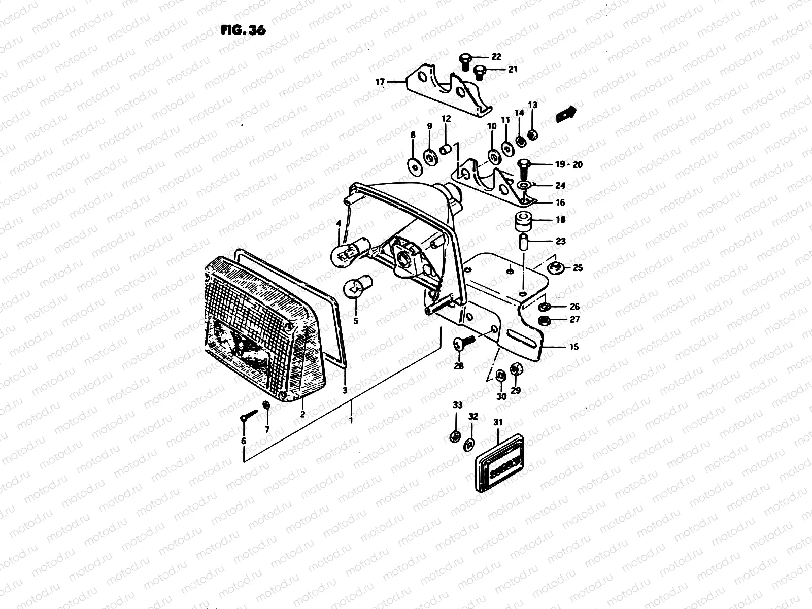 36 - REAR COMBINATION LAMP (E02, E04, E21)