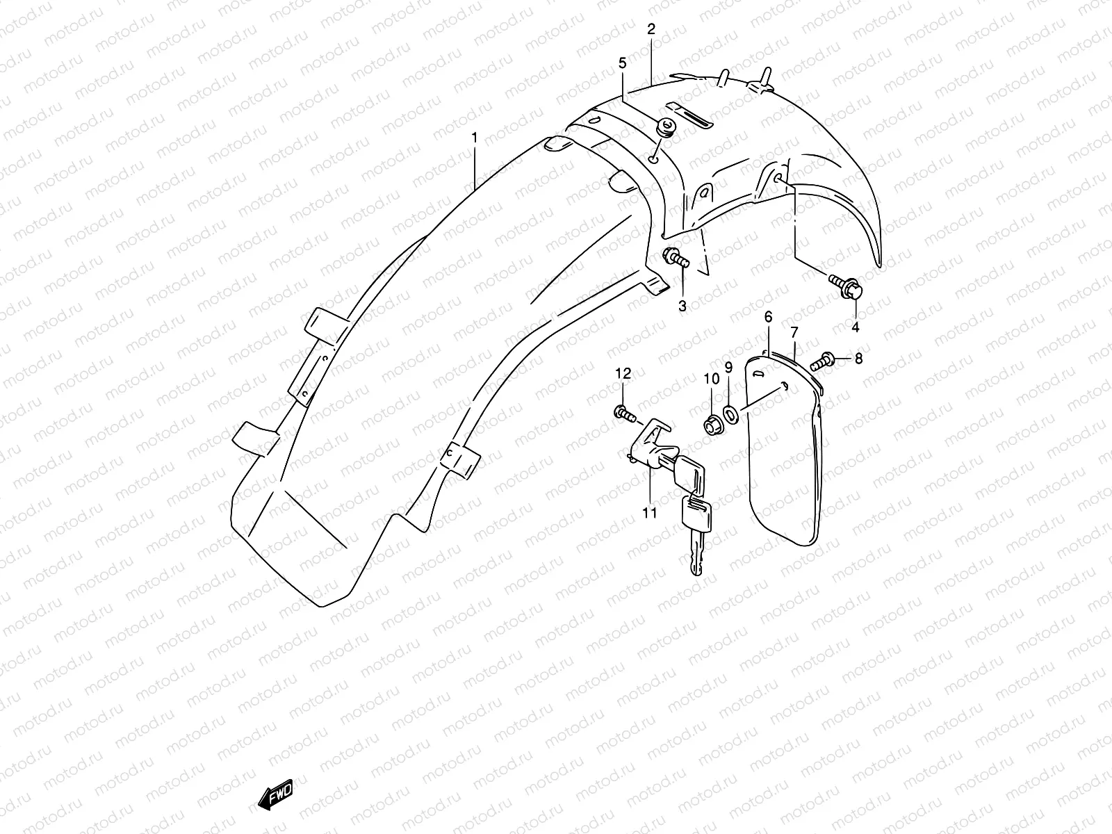 36 - REAR FENDER (MODEL V/W)
