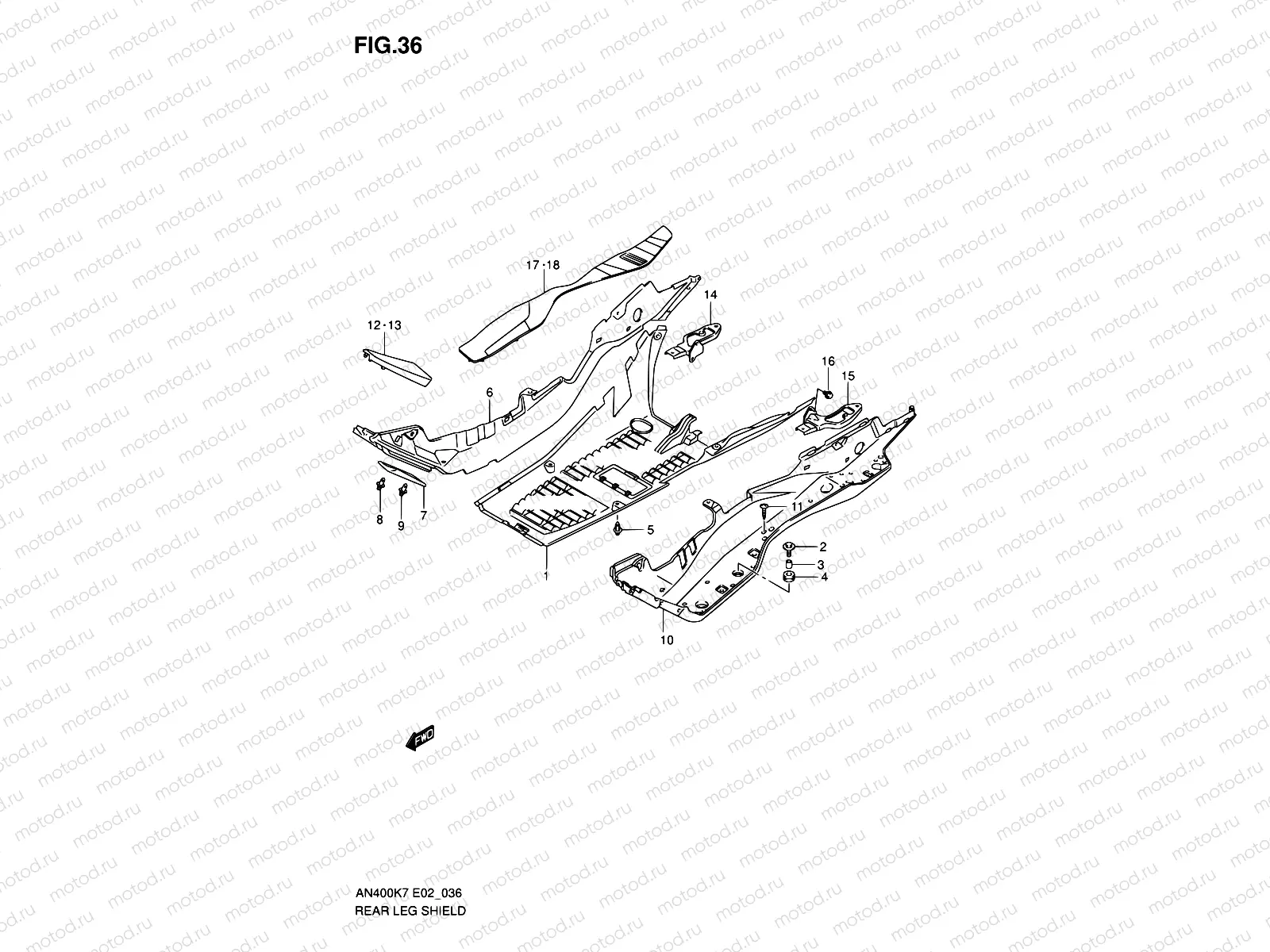 36 - REAR LEG SHIELD