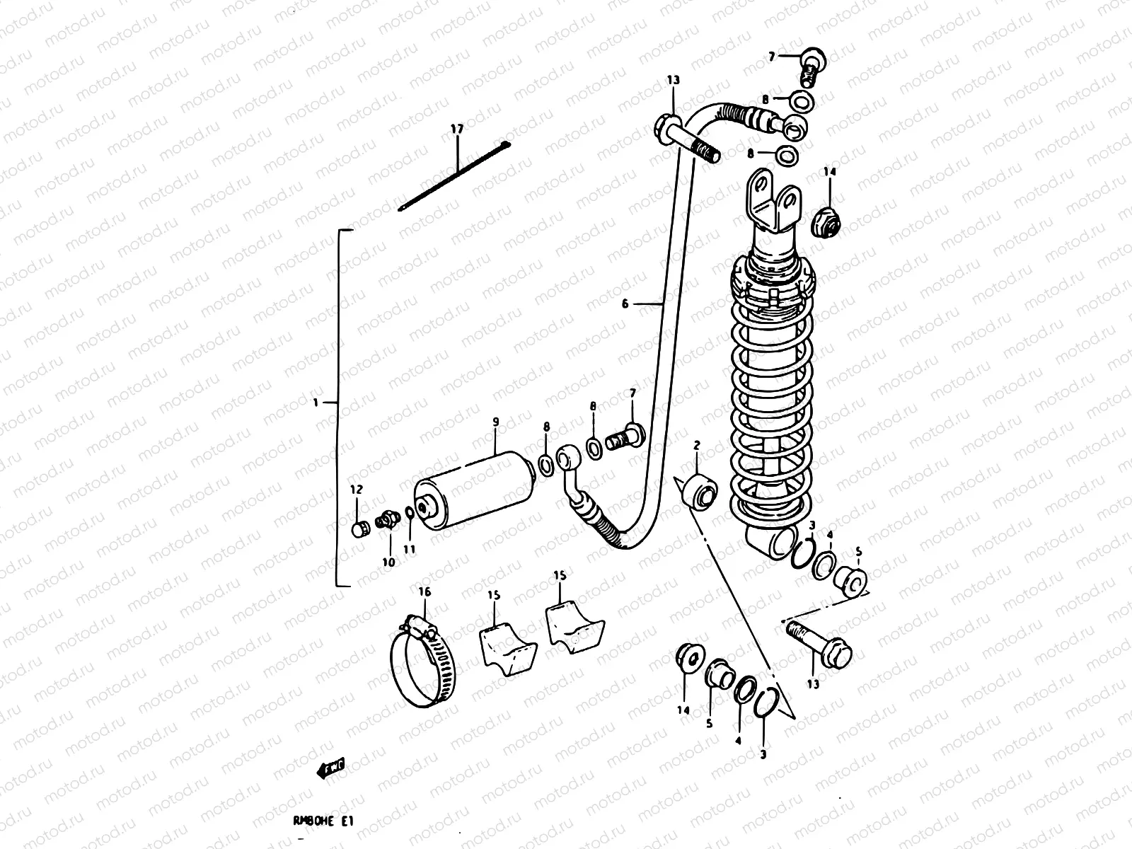 36 - REAR SHOCK ABSORBER (MODEL D)
