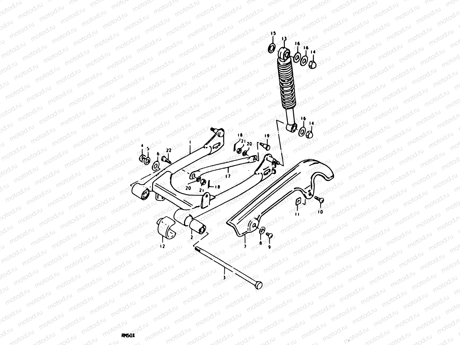 36 - REAR SWINGING ARM (RM50C)