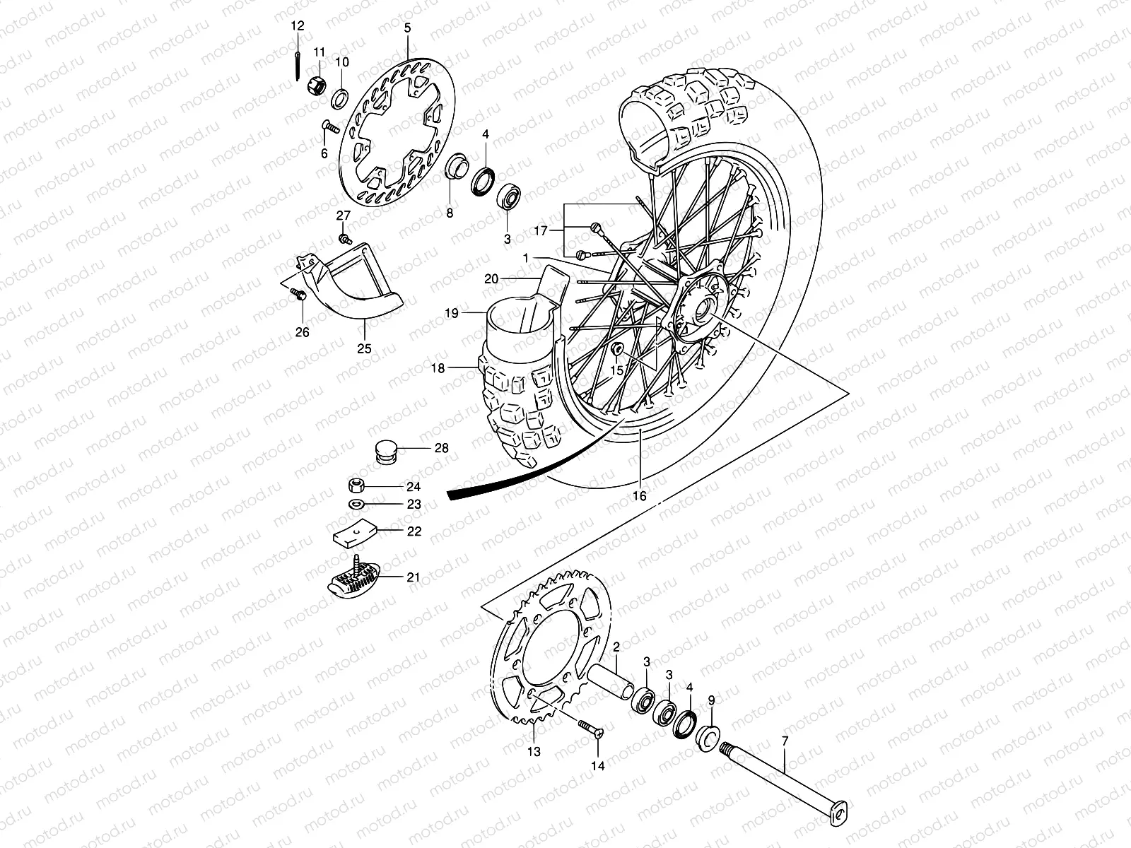 36 - REAR WHEEL (MODEL K1/K2)