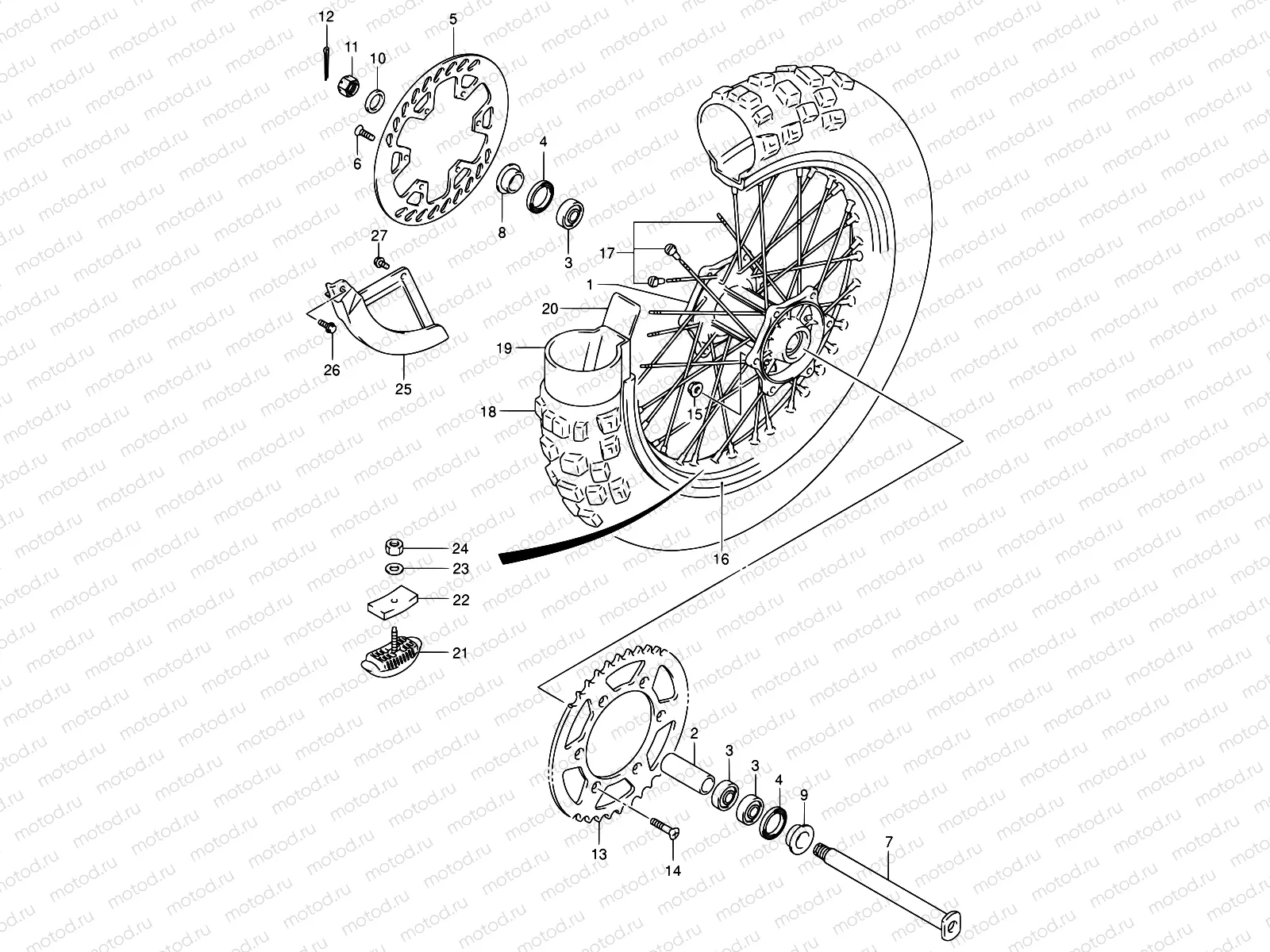 36 - REAR WHEEL (MODEL K1/K2)