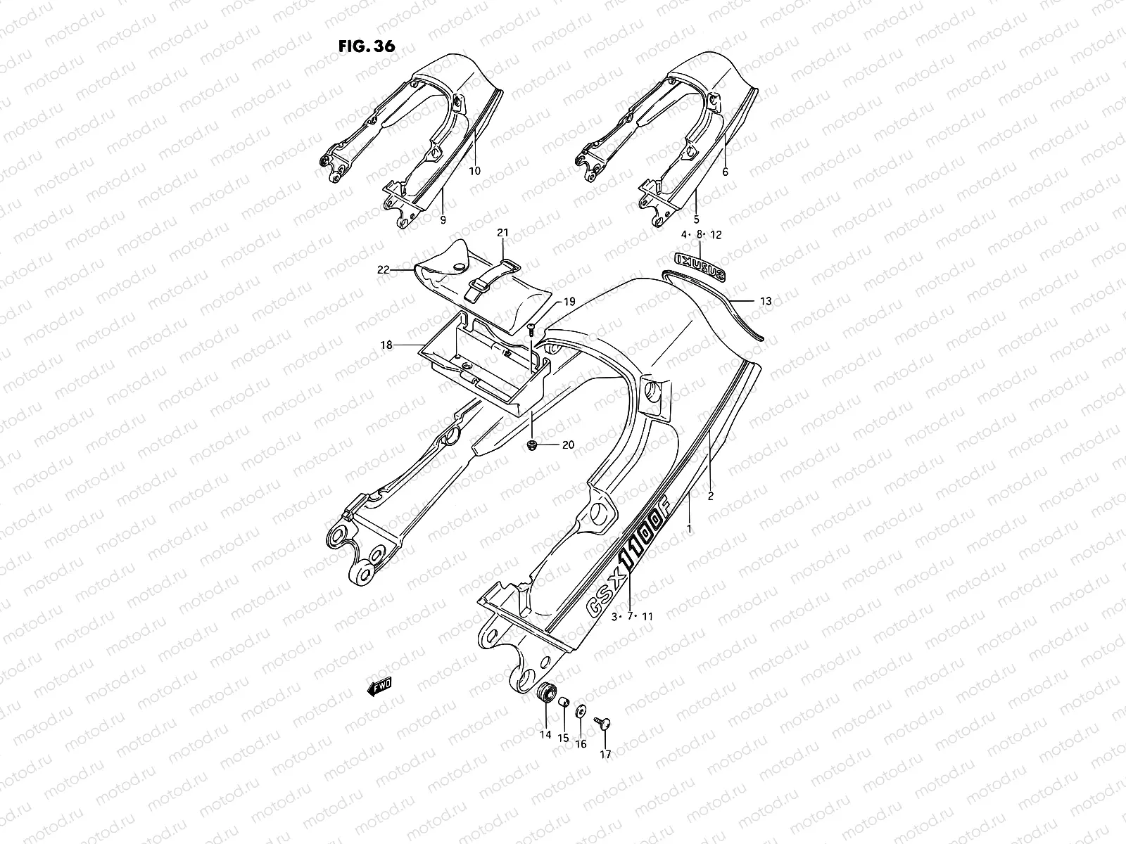 36 - SEAT TAIL COVER (MODEL J)