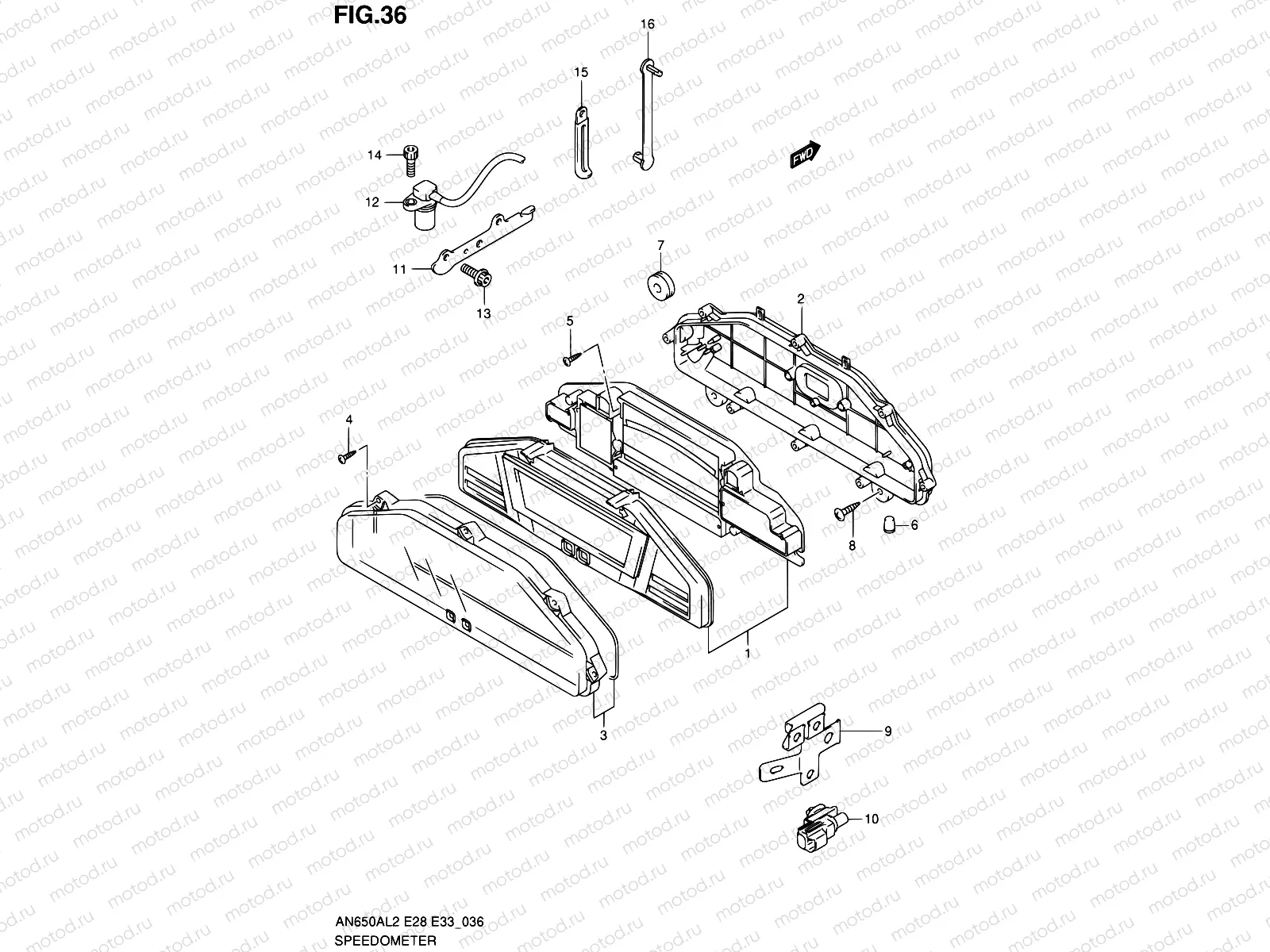 36 - SPEEDOMETER (AN650AL2 E33)