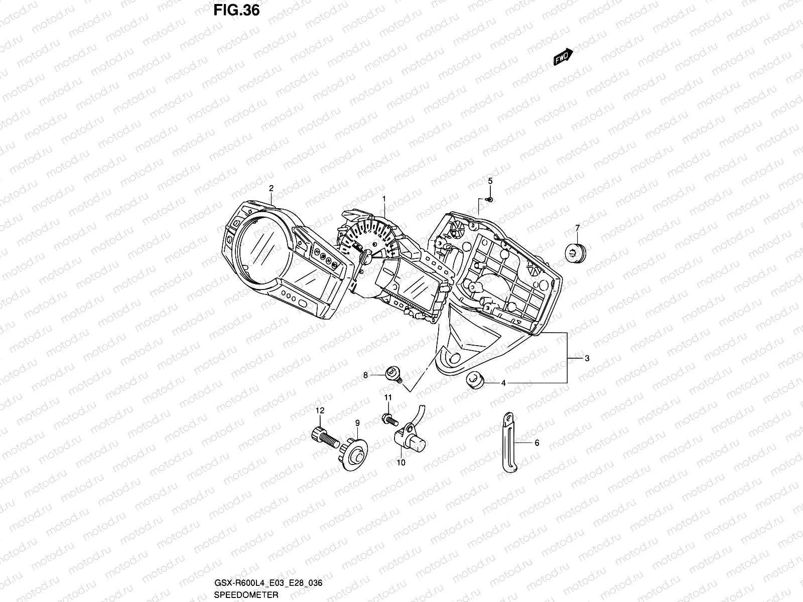 36 - SPEEDOMETER (GSX-R600L4 E28)