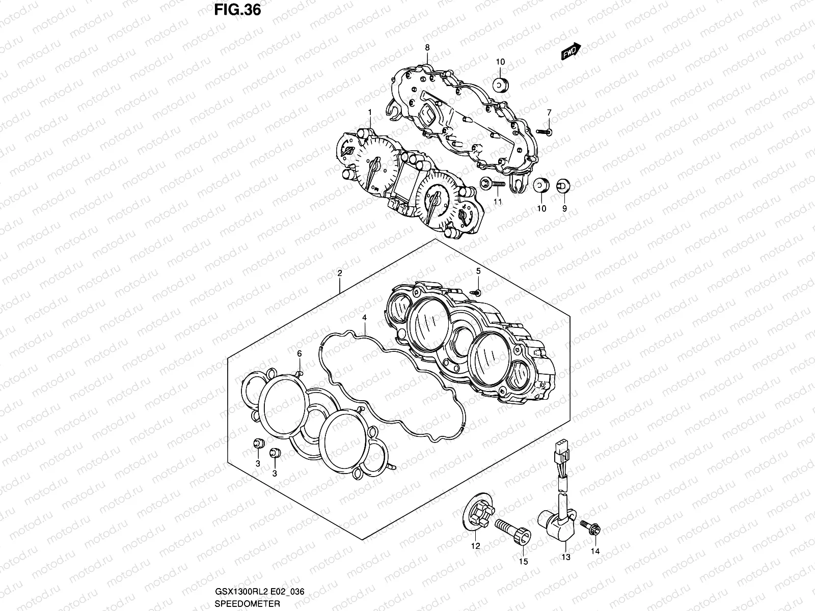 36 - SPEEDOMETER (GSX1300RUFL2 E19)