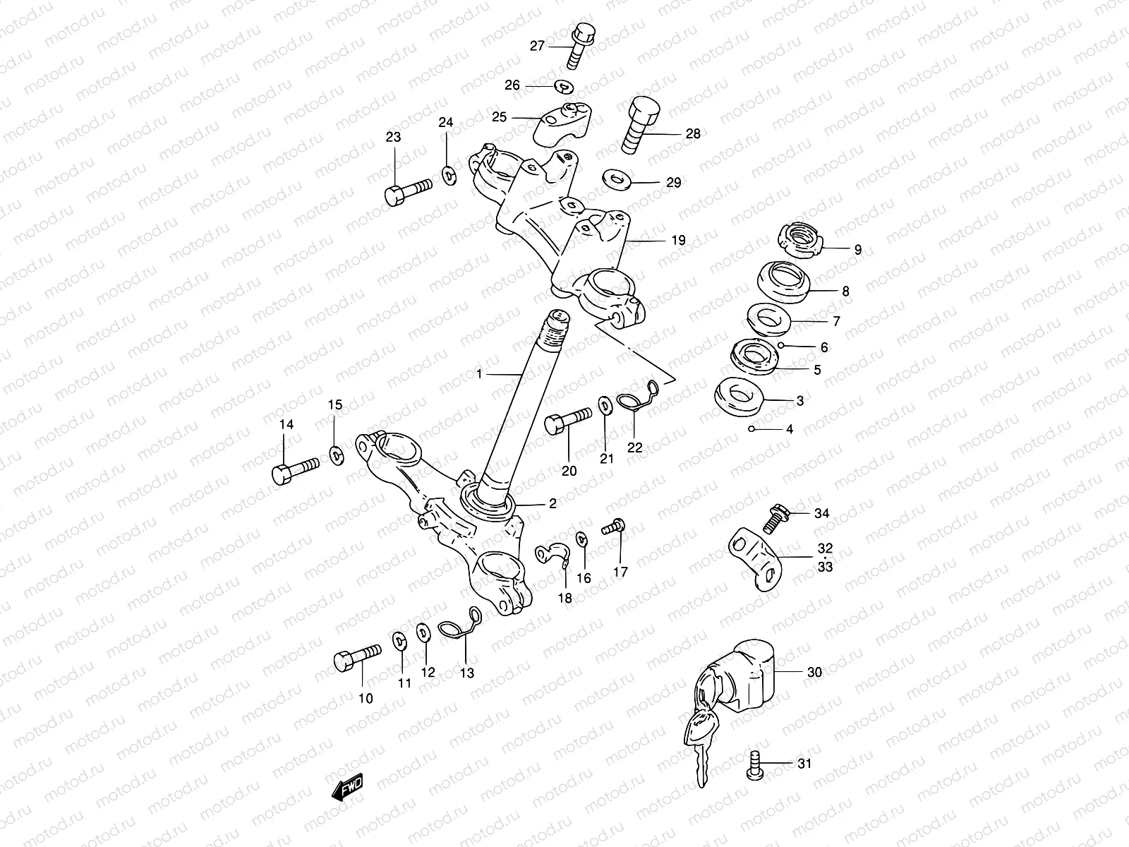 36 - STEERING STEM (E01,E24,E71)