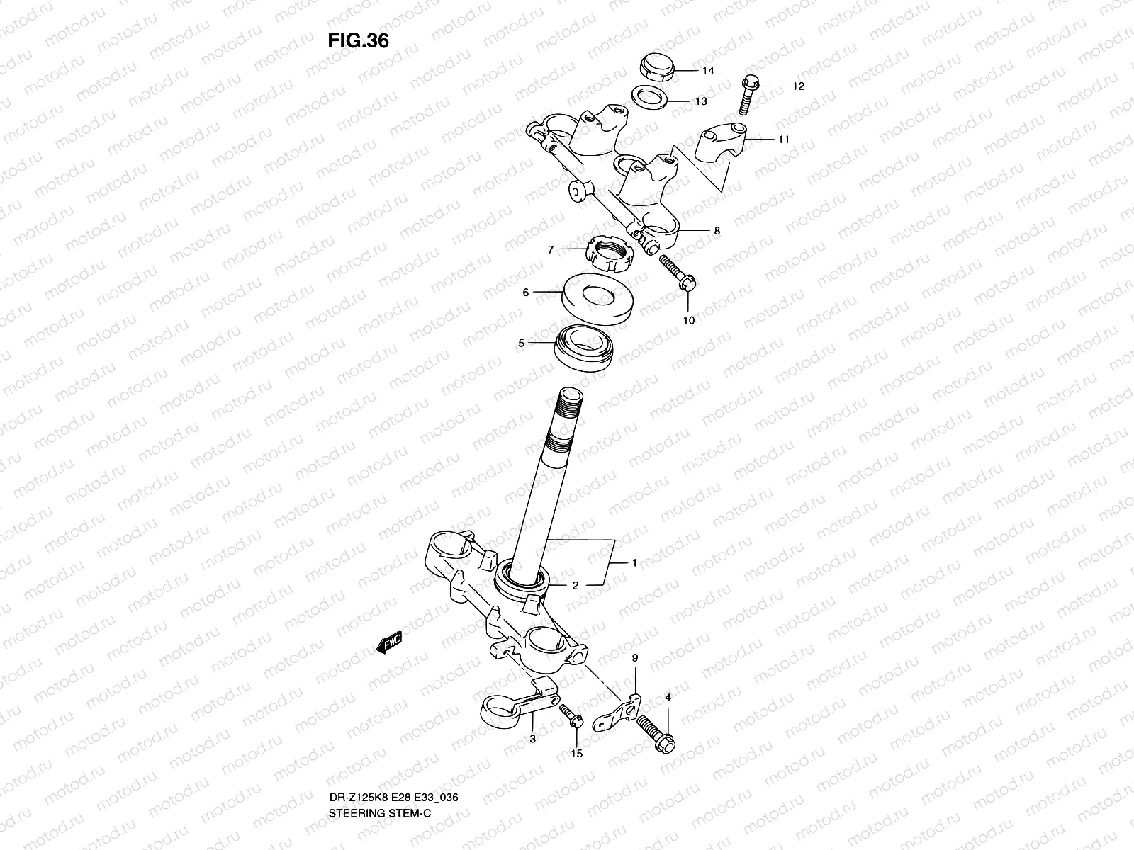 36 - STEERING STEM (E28)