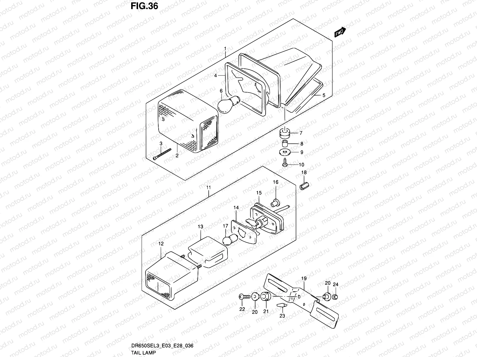 36 - TAIL LAMP (DR650SEL3 E28)