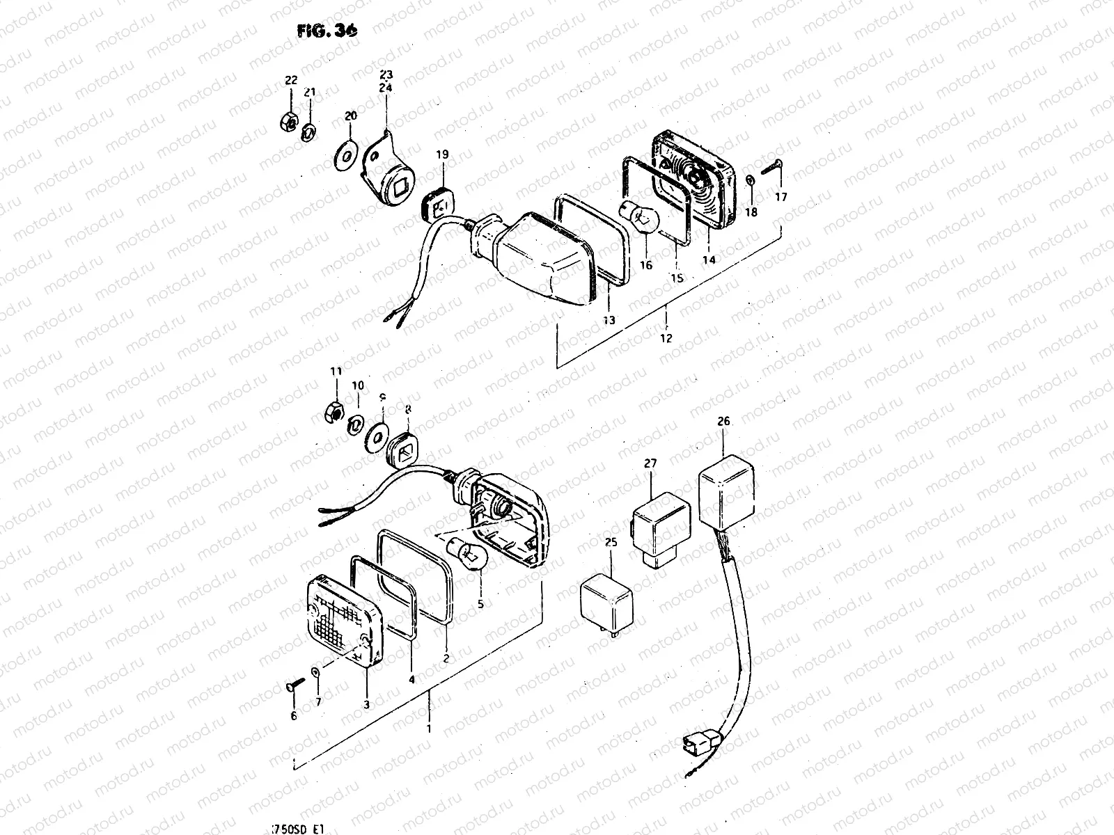 36 - TURN SIGNAL LAMP (E15, E16, E18, E26, E39)