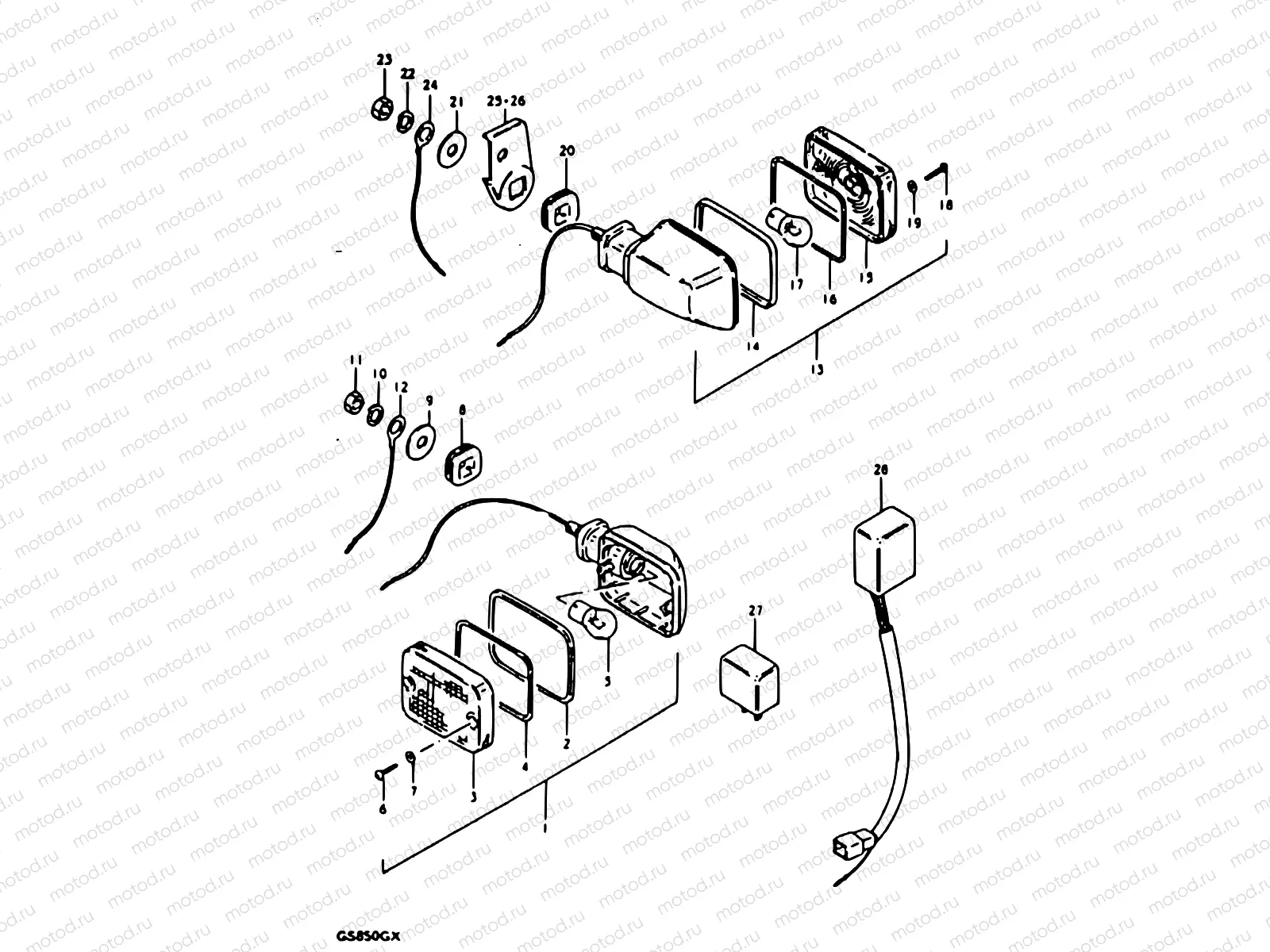 36 - TURN SIGNAL LAMP (MODEL X : E04, E17, E34)